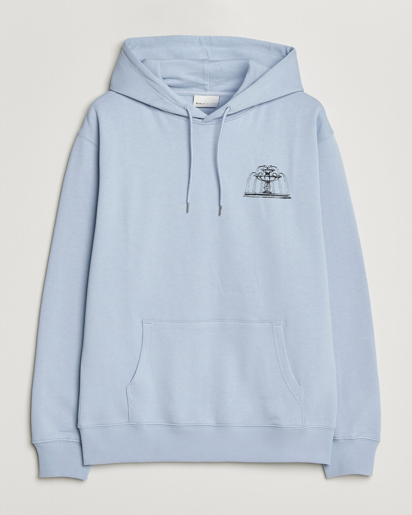 Heren | Truien | Drôle de Monsieur | Fountain Printed Hoodie Light Blue
