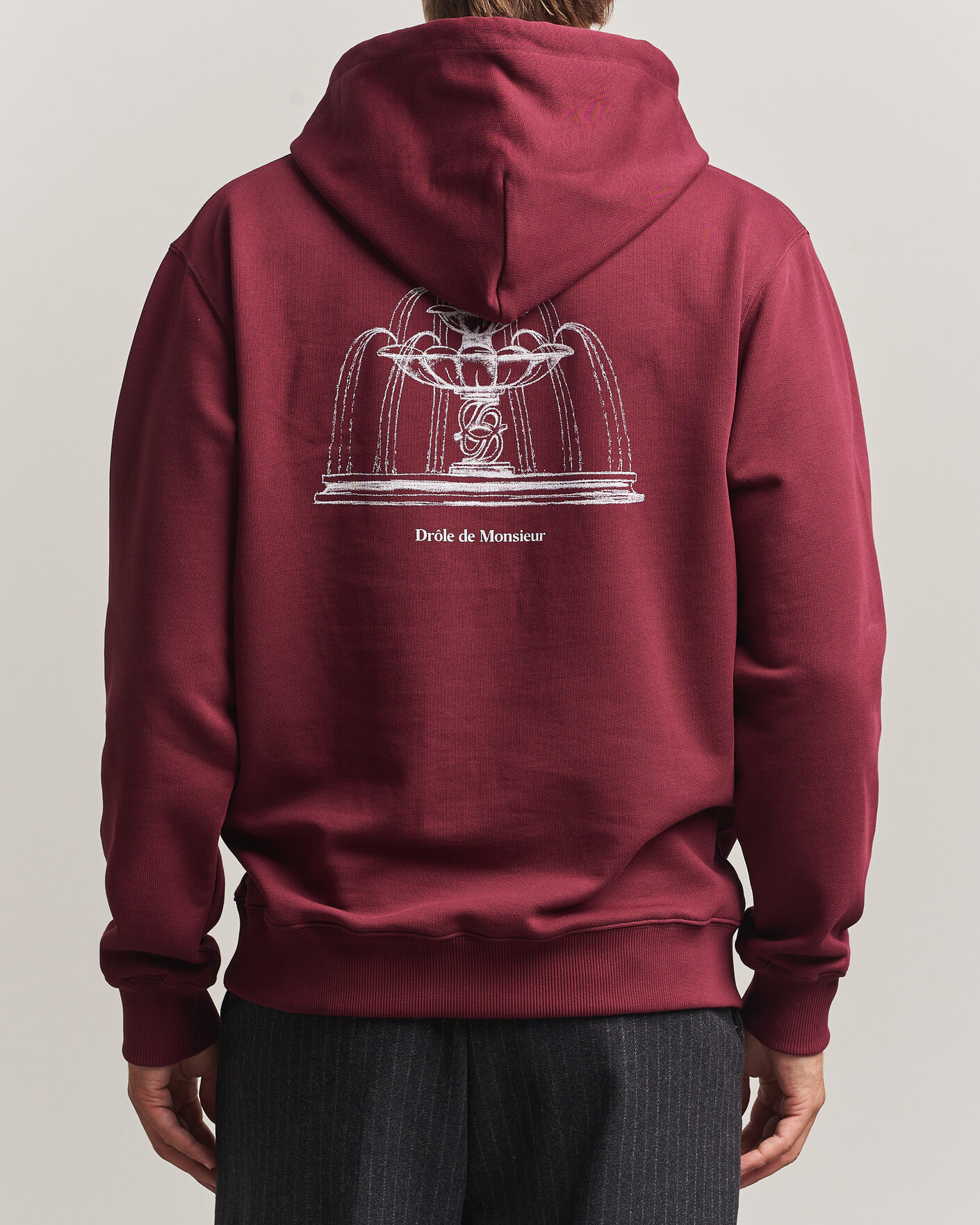 Heren | Truien | Drôle de Monsieur | Fountain Printed Hoodie Burgundy