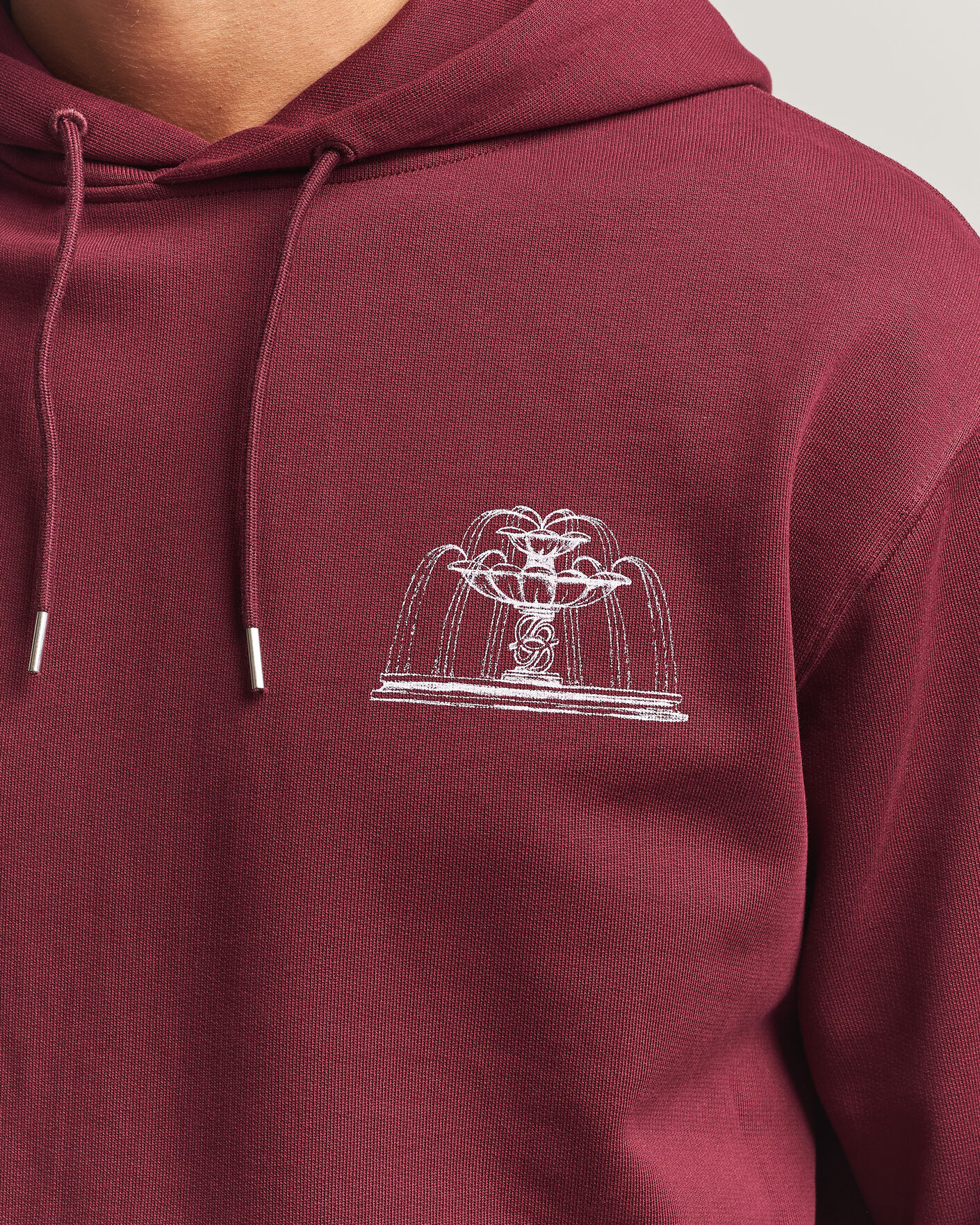 Heren | Truien | Drôle de Monsieur | Fountain Printed Hoodie Burgundy