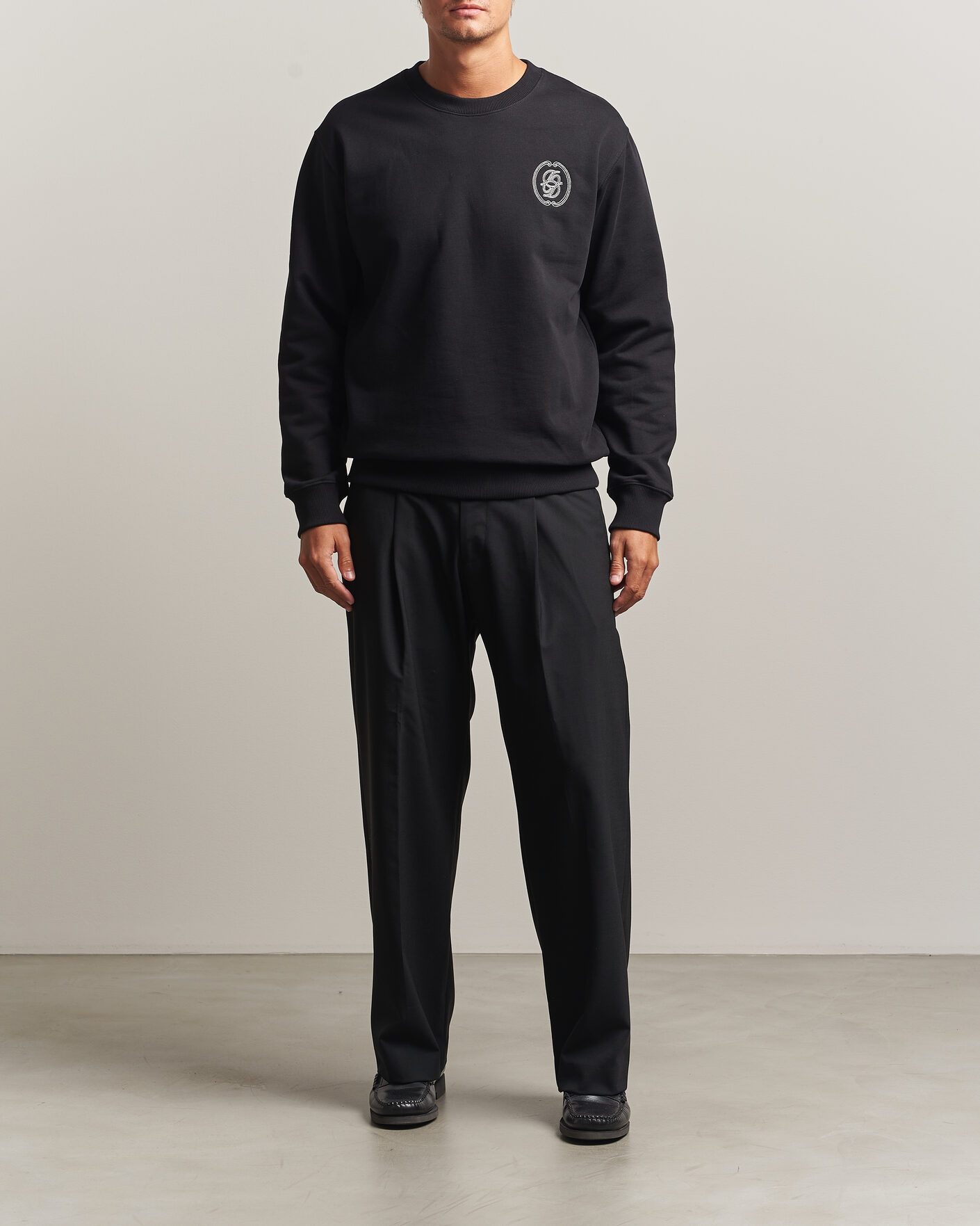 Heren | Truien | Drôle de Monsieur | Mirror D Embroidered Sweatshirt Black