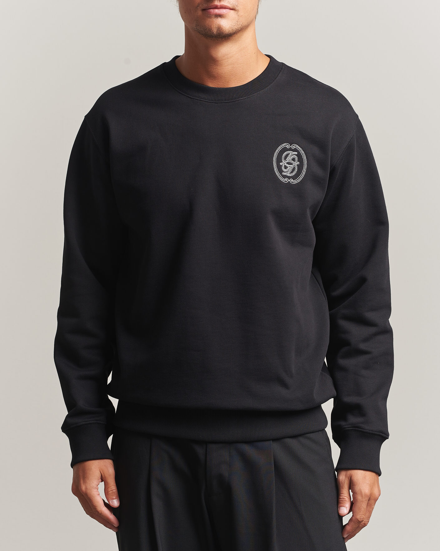 Heren | Truien | Drôle de Monsieur | Mirror D Embroidered Sweatshirt Black