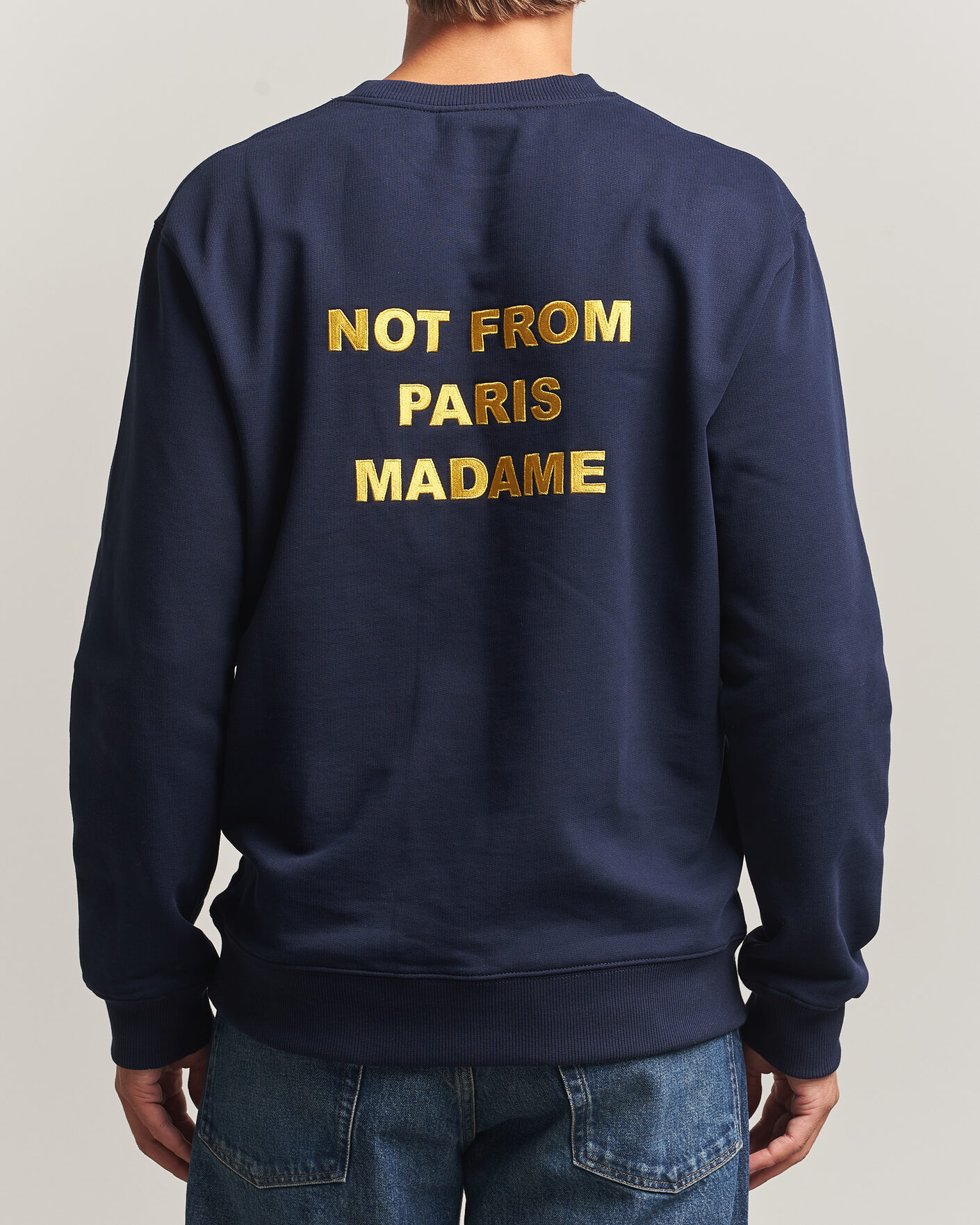Heren | Truien | Drôle de Monsieur | Bold Slogan Sweatshirt Navy