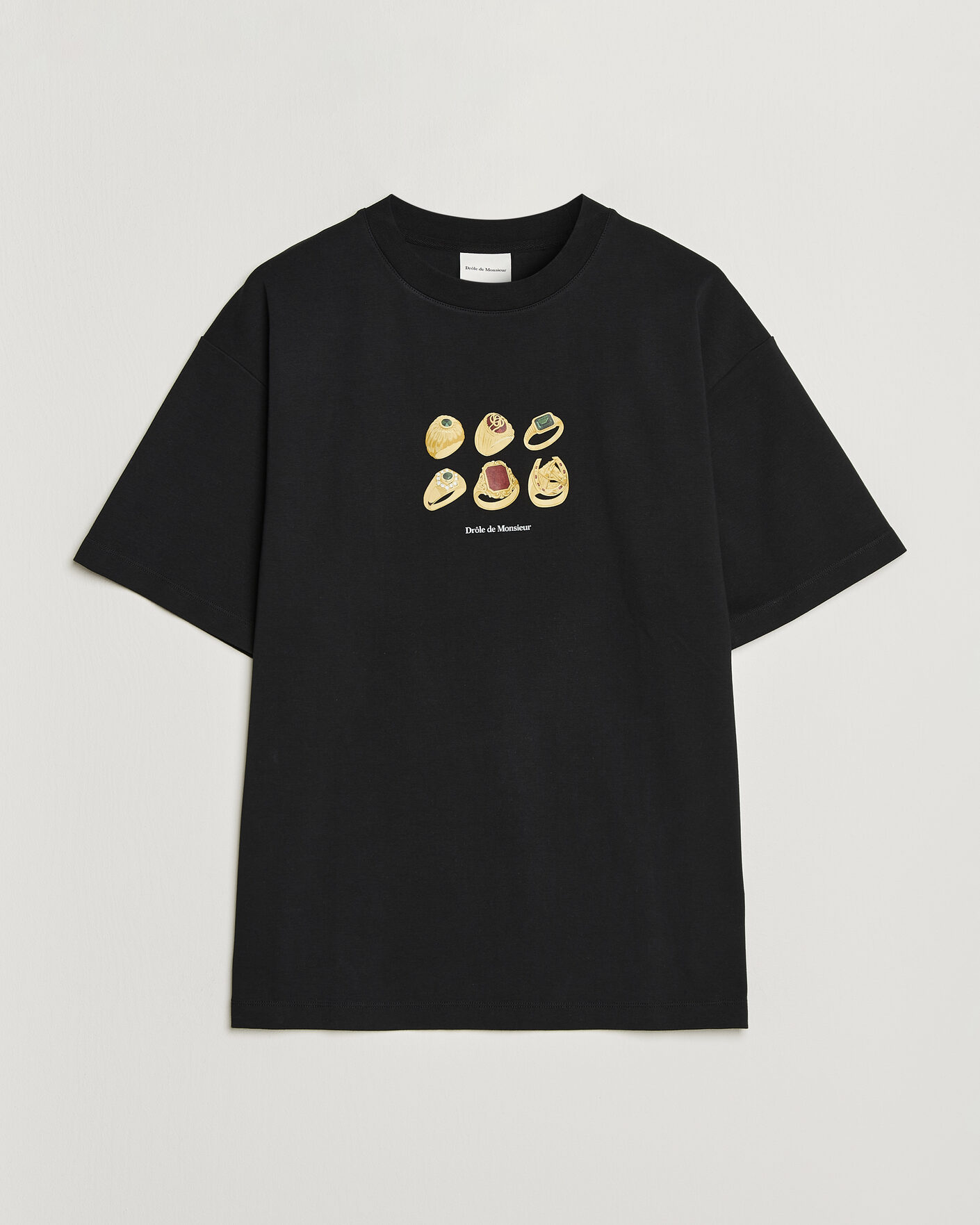 Heren | T-shirts | Drôle de Monsieur | Rings T-Shirt Black
