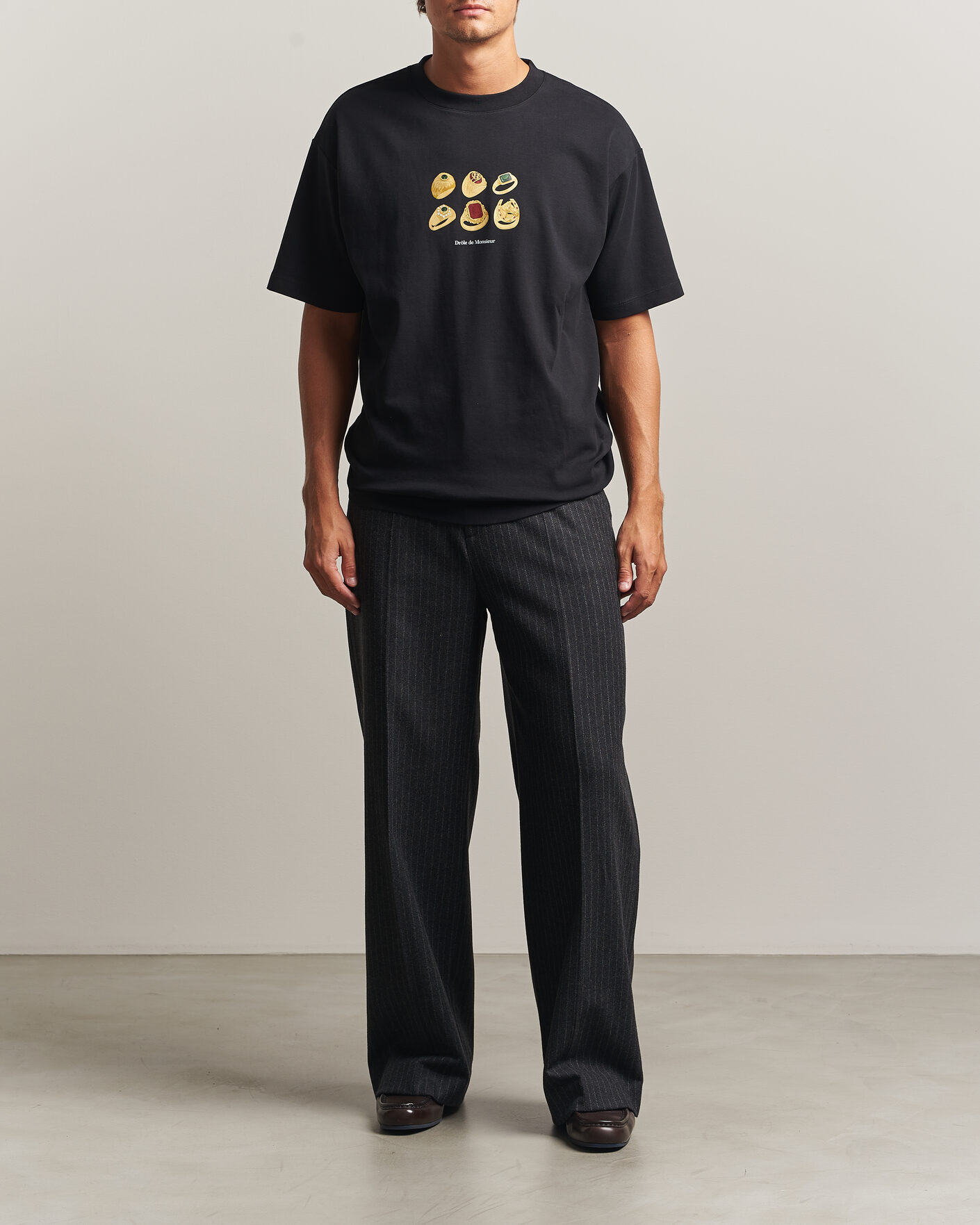 Heren | T-shirts | Drôle de Monsieur | Rings T-Shirt Black