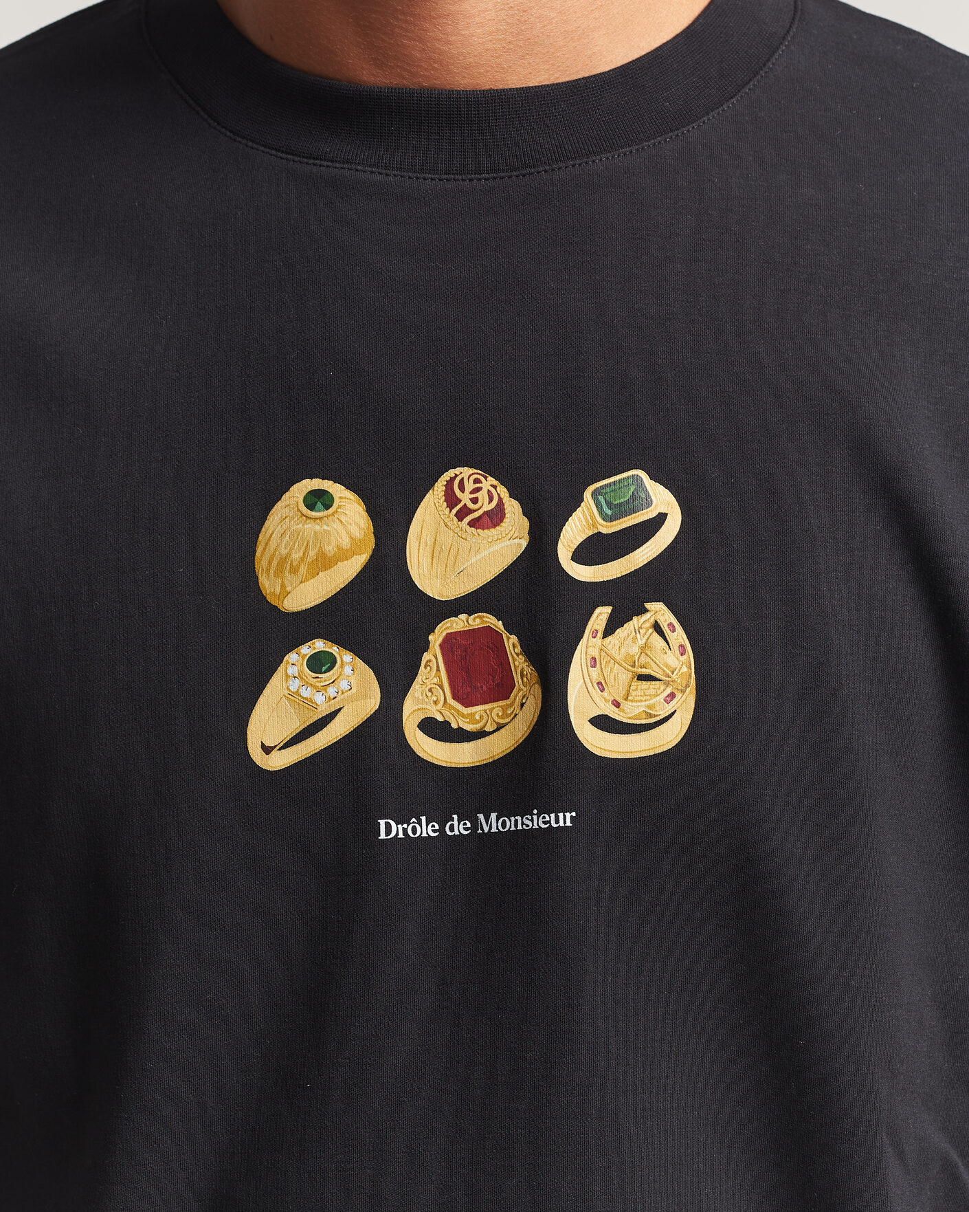 Heren | T-shirts | Drôle de Monsieur | Rings T-Shirt Black