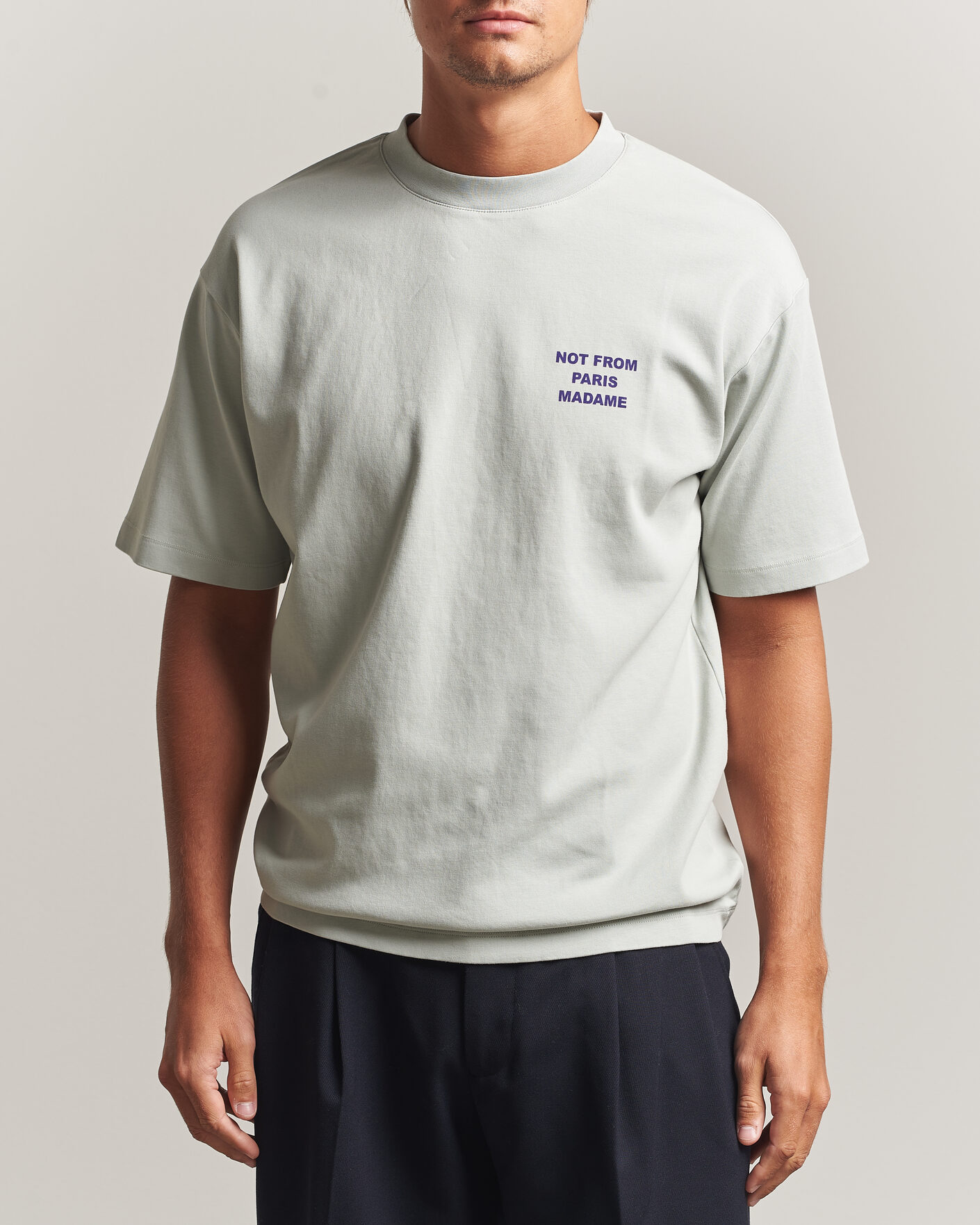 Heren | T-shirts | Drôle de Monsieur | Bold Slogan T-Shirt Grey