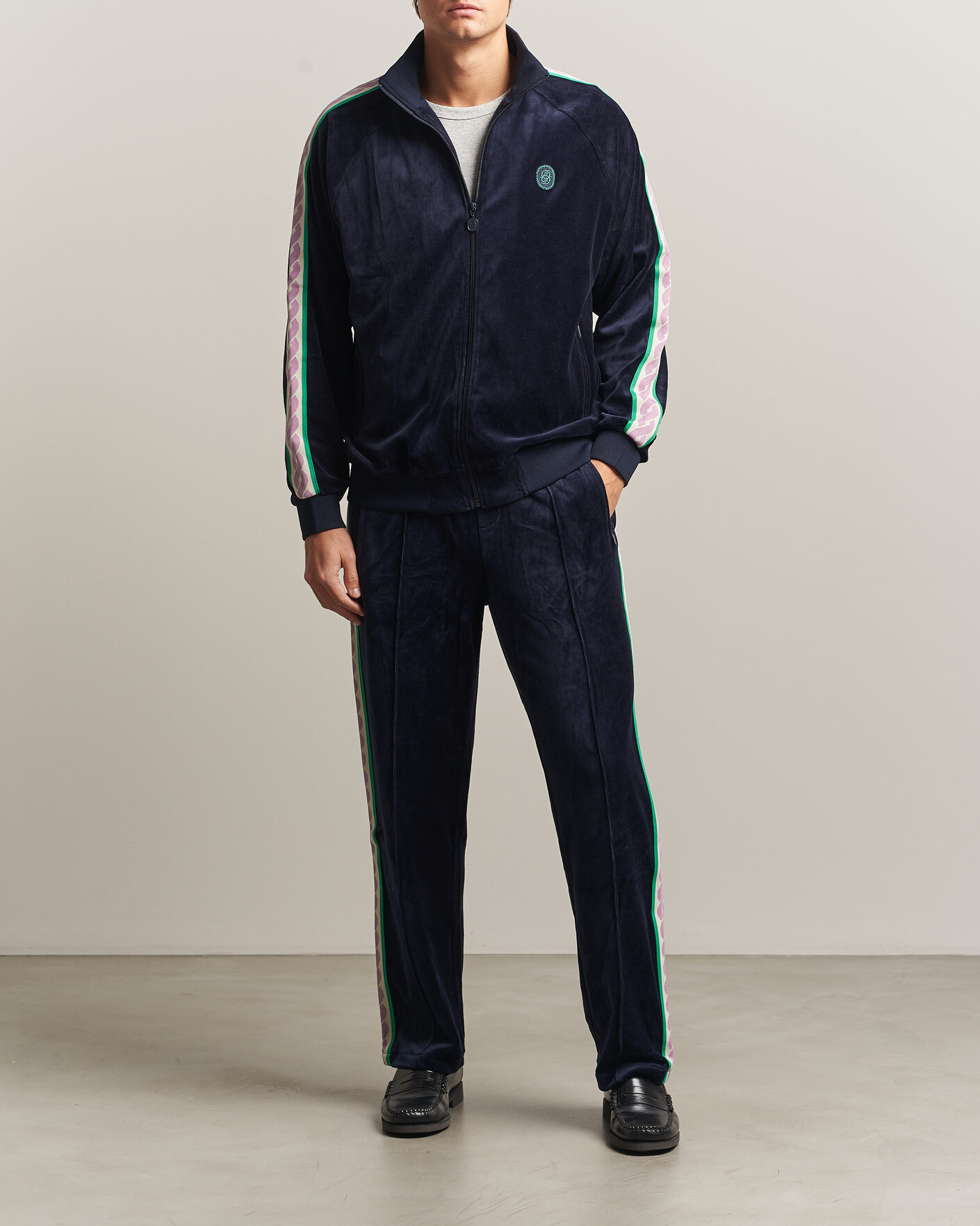 Heren | Truien | Drôle de Monsieur | Survêtement Velours Track Jacket Navy