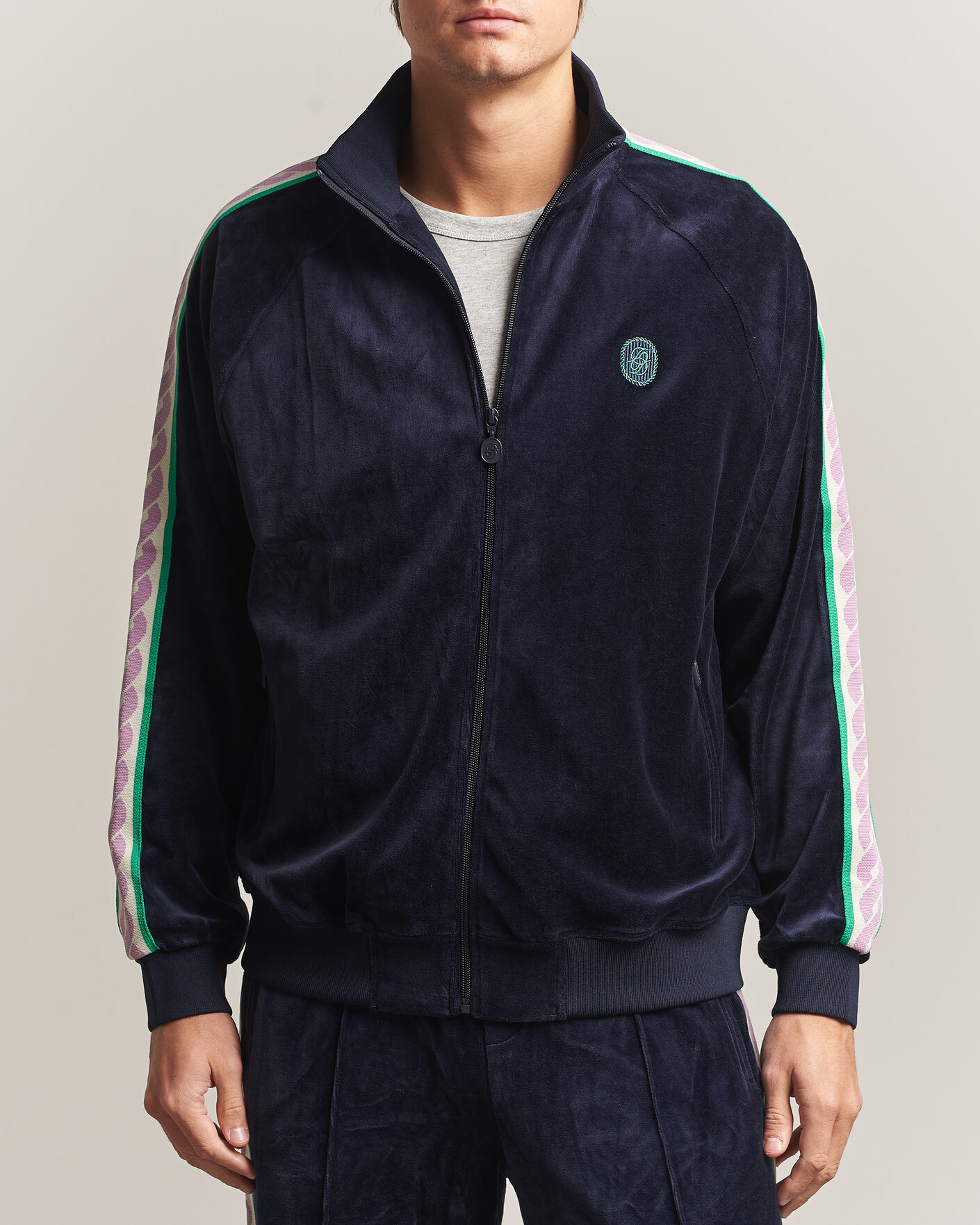 Heren | Truien | Drôle de Monsieur | Survêtement Velours Track Jacket Navy