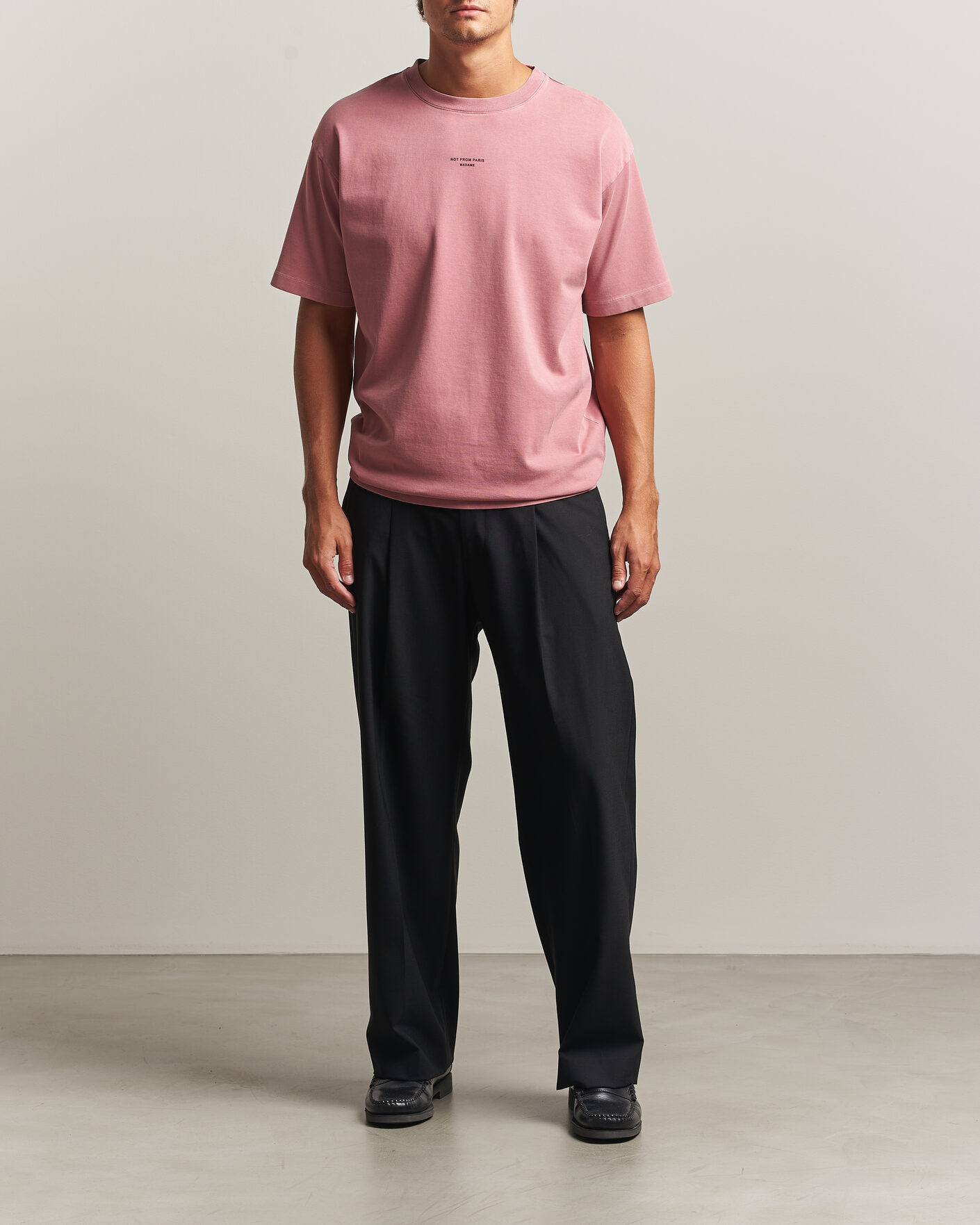Heren | T-shirts | Drôle de Monsieur | Classic Slogan T-Shirt Dark Pink