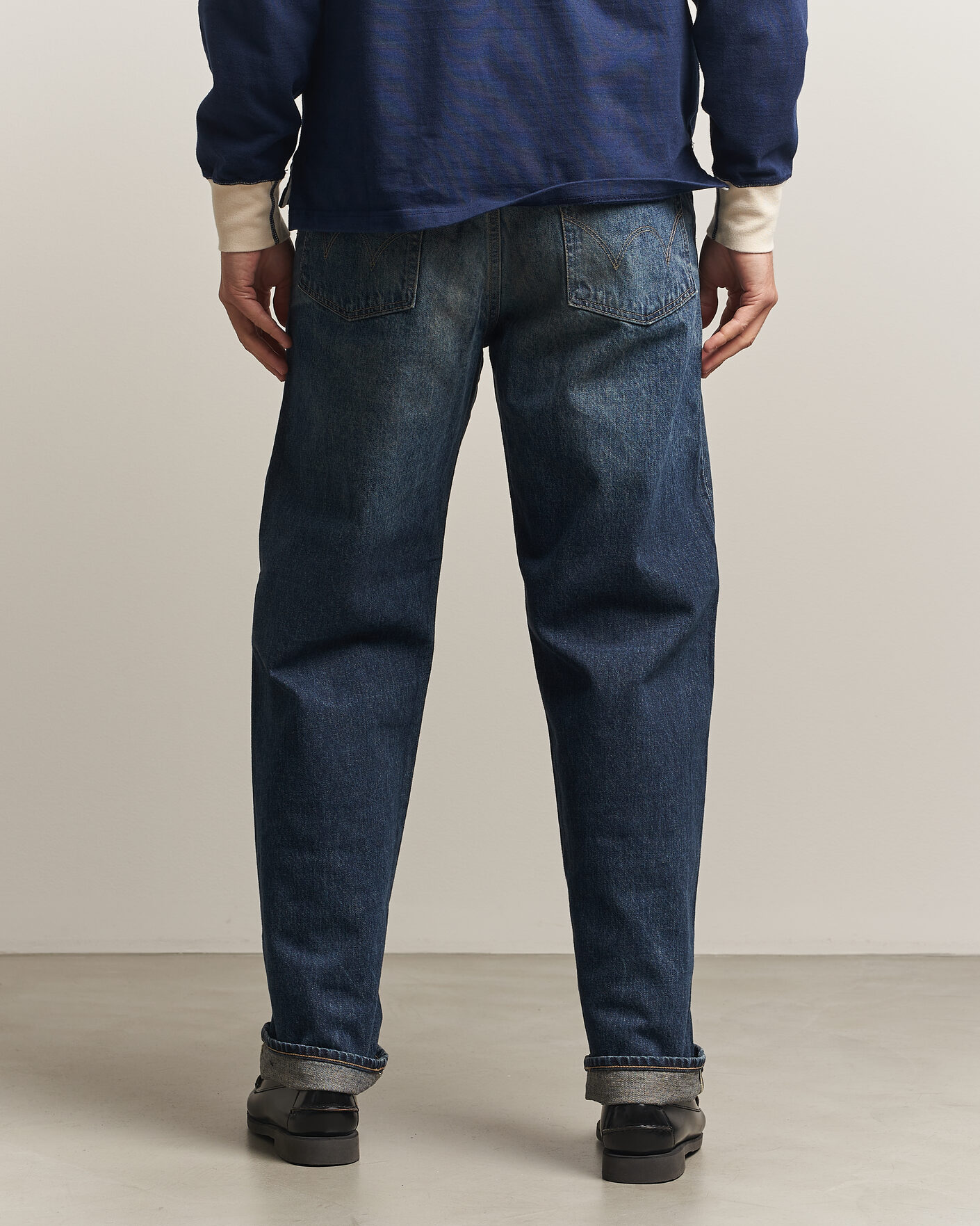Heren | Broeken | EDWIN | Loose Straight Rainbow Selvage Jeans Dark Used