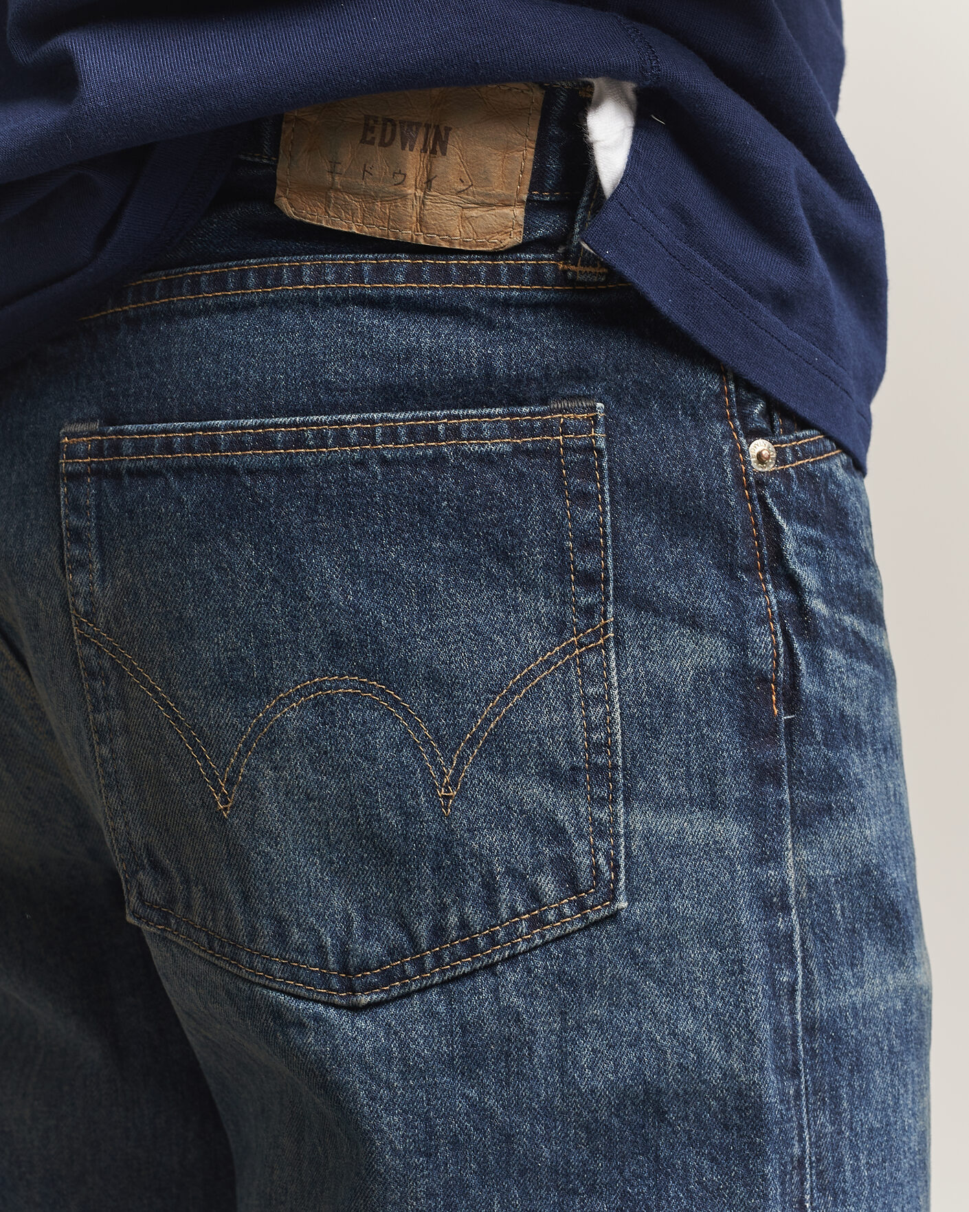 Heren | Broeken | EDWIN | Loose Straight Rainbow Selvage Jeans Dark Used