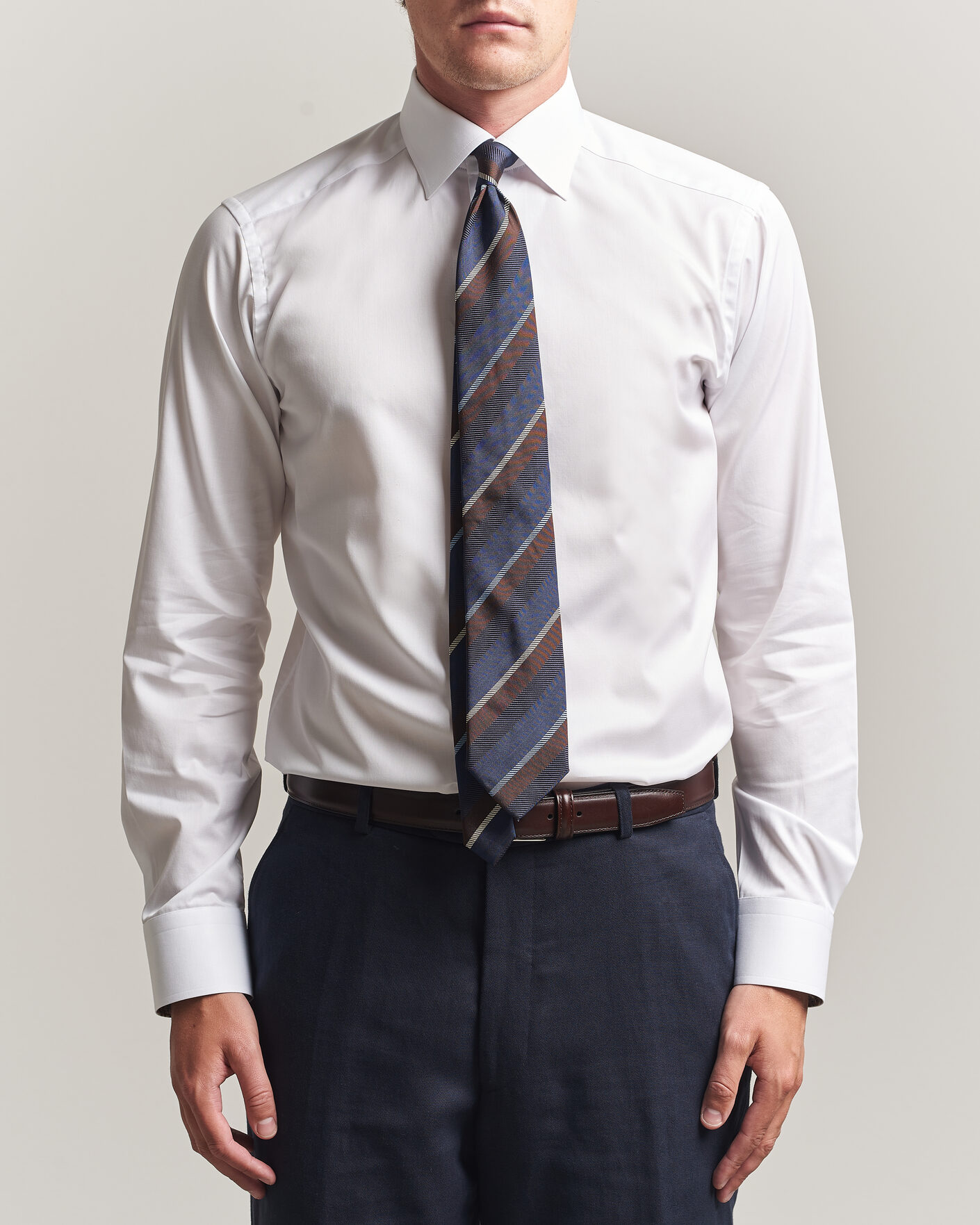 Heren | Overhemden | Eton | Slim Fit Signature Twill Contrast Shirt White