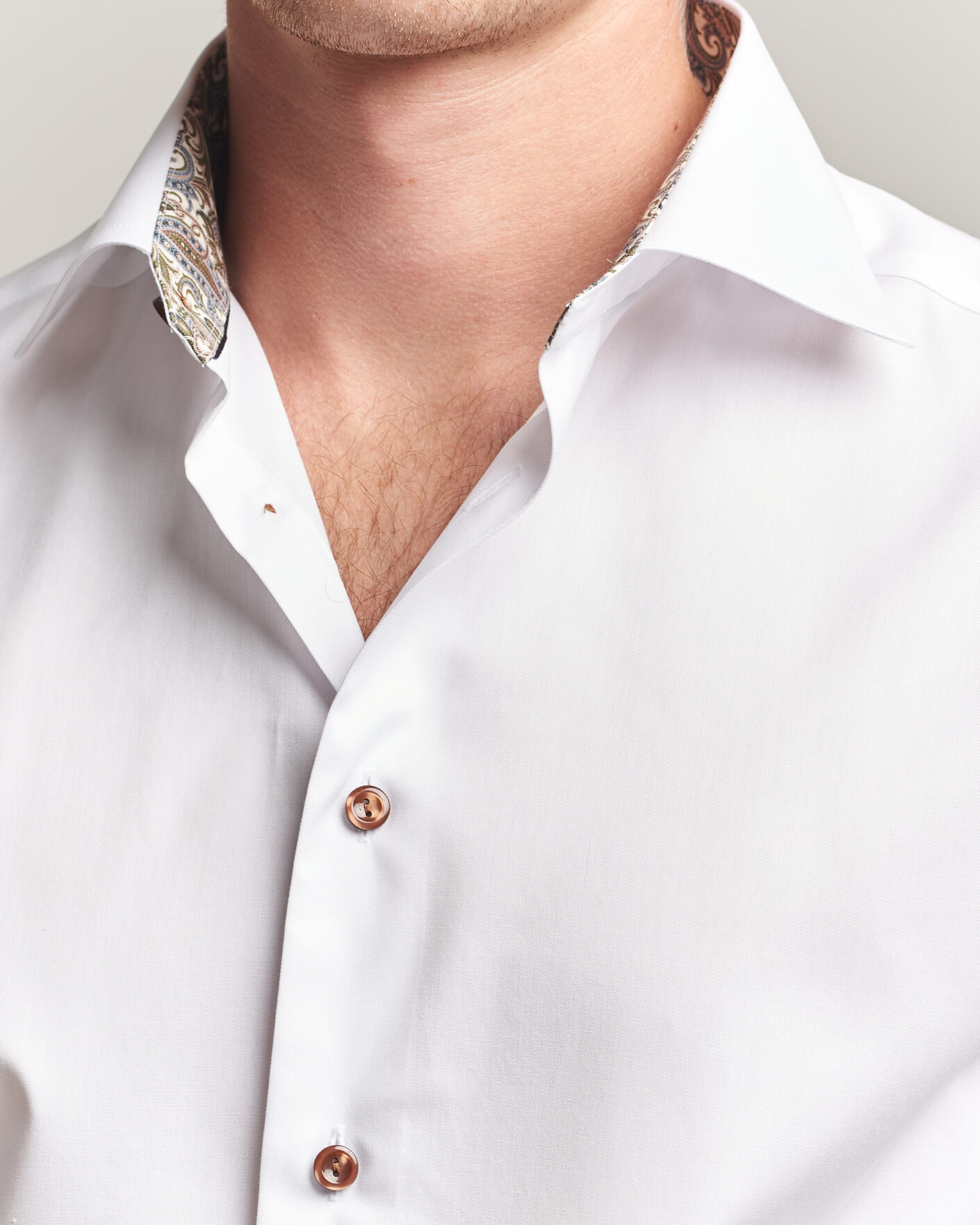 Heren | Overhemden | Eton | Slim Fit Signature Twill Contrast Shirt White