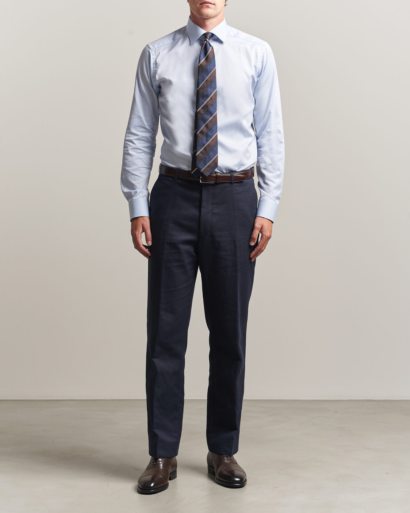 Heren | Overhemden | Eton | Slim Fit Signature Twill Contrast Shirt Light Blue