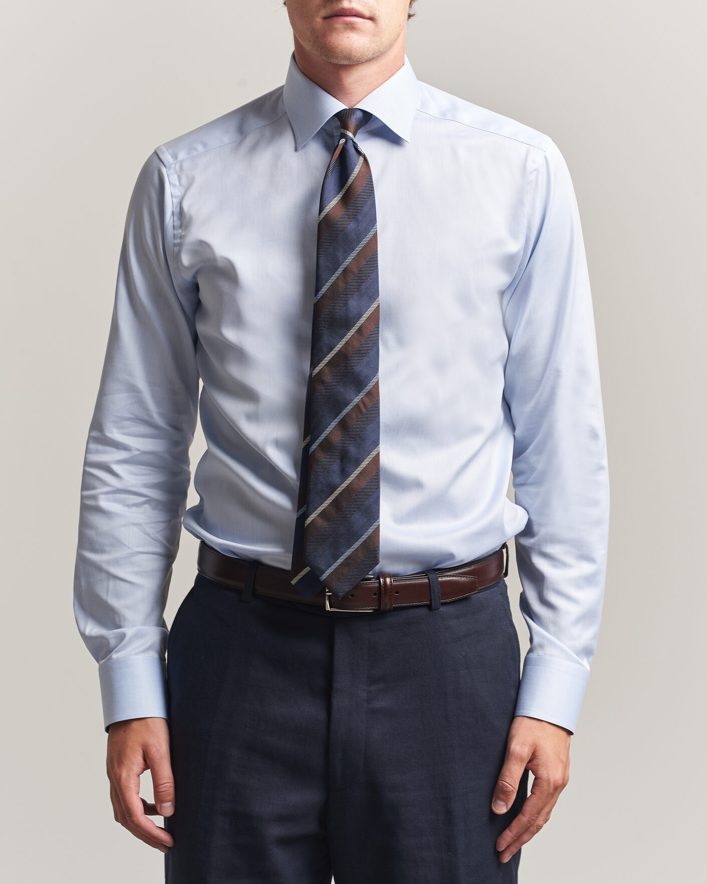 Heren | Overhemden | Eton | Slim Fit Signature Twill Contrast Shirt Light Blue
