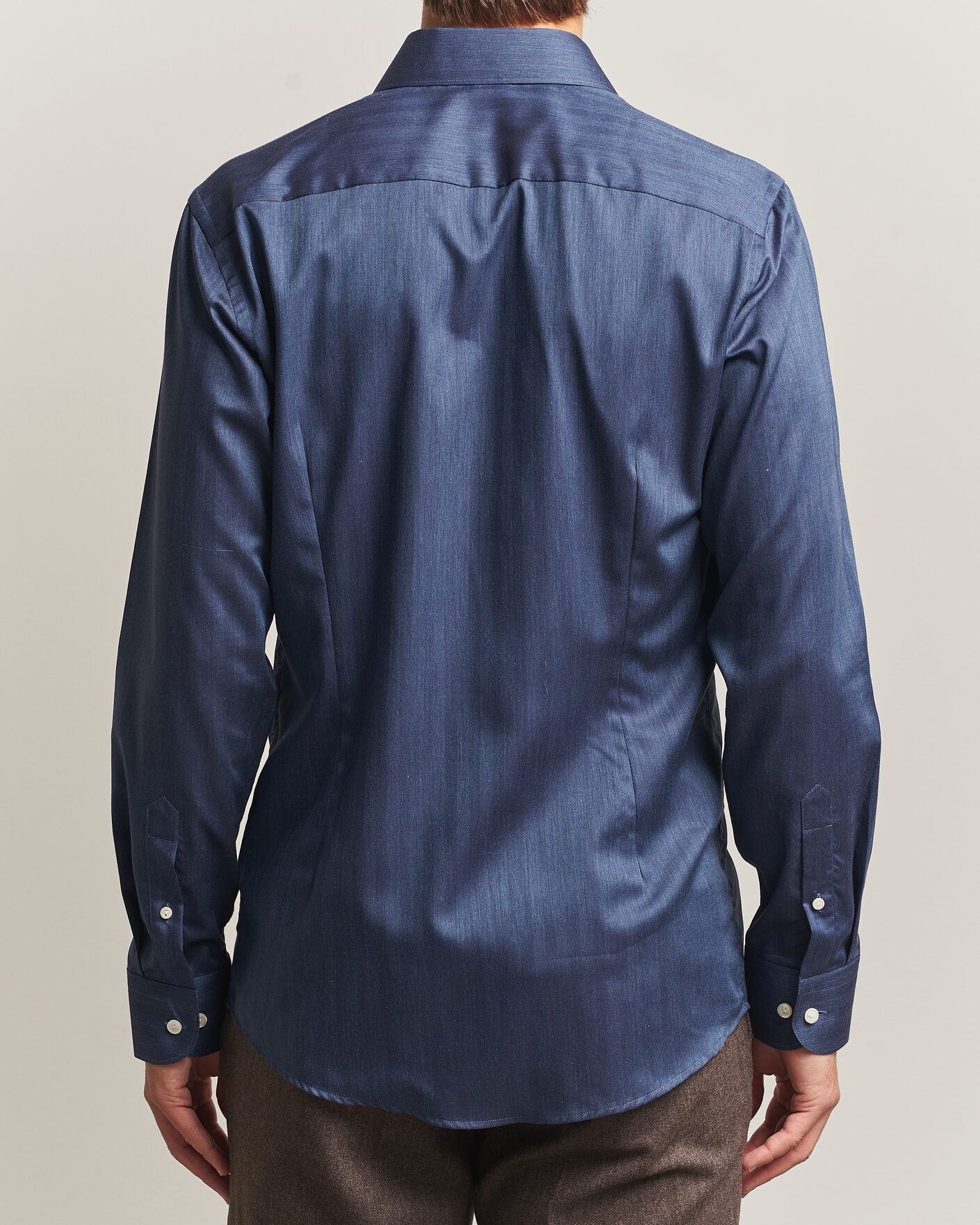 Heren | Overhemden | Eton | Slim Fit Signature Flannel Shirt Dark Blue