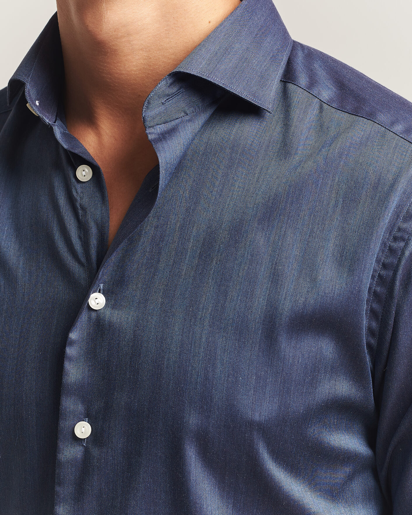 Heren | Overhemden | Eton | Slim Fit Signature Flannel Shirt Dark Blue