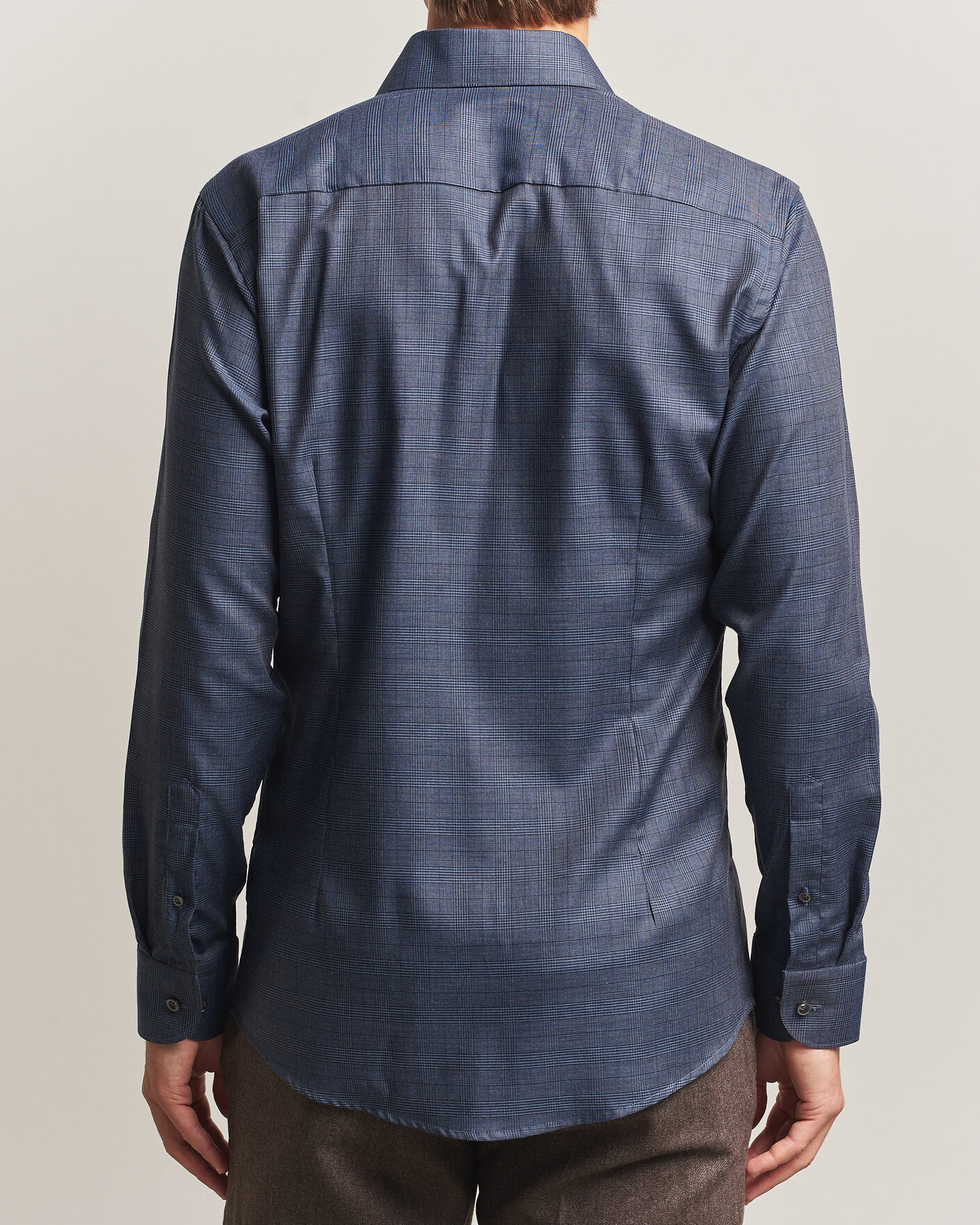 Heren | Overhemden | Eton | Slim Fit Signature Flannel Checked Shirt Dark Blue