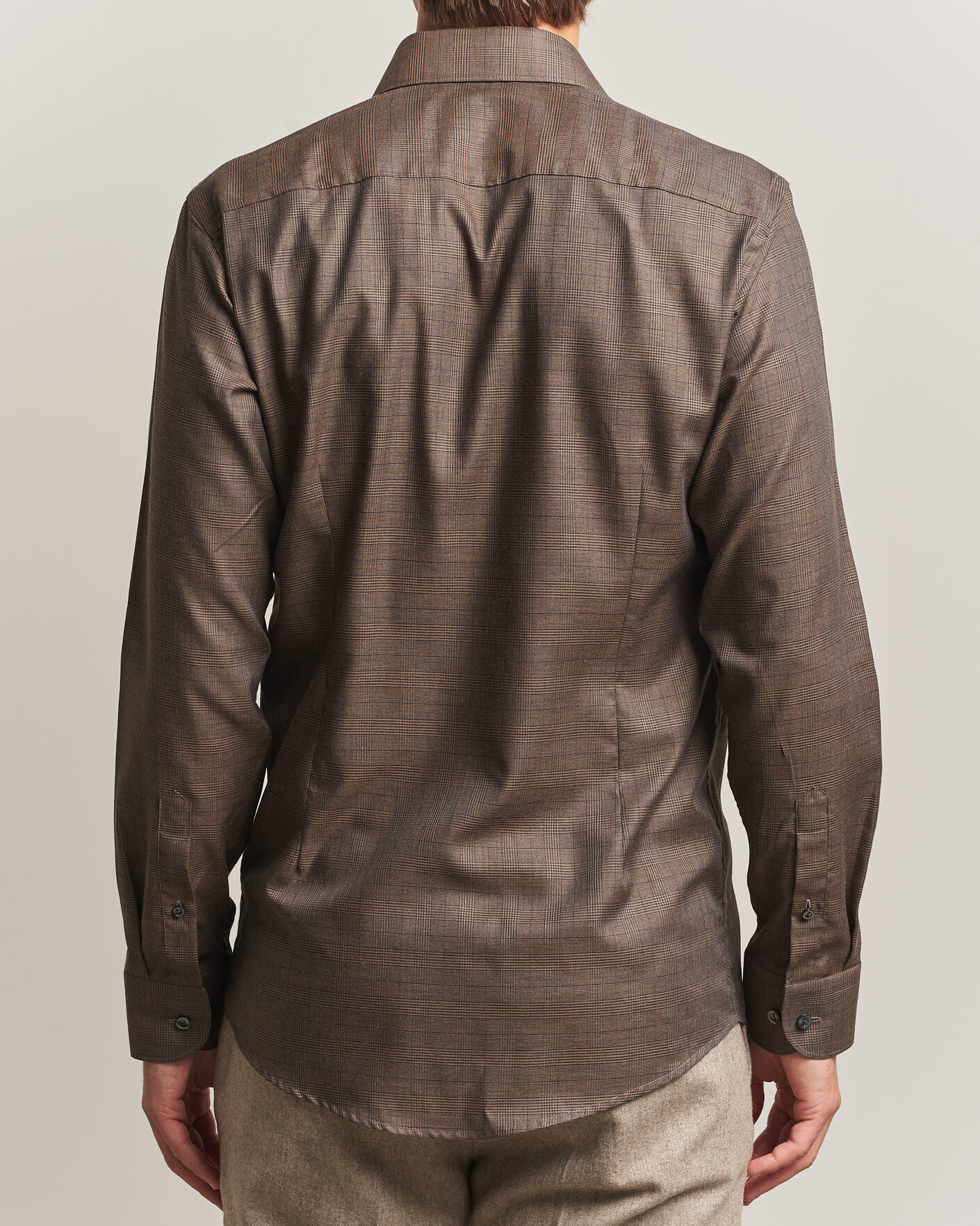 Heren | Overhemden | Eton | Slim Fit Signature Flannel Checked Shirt Dark Brown