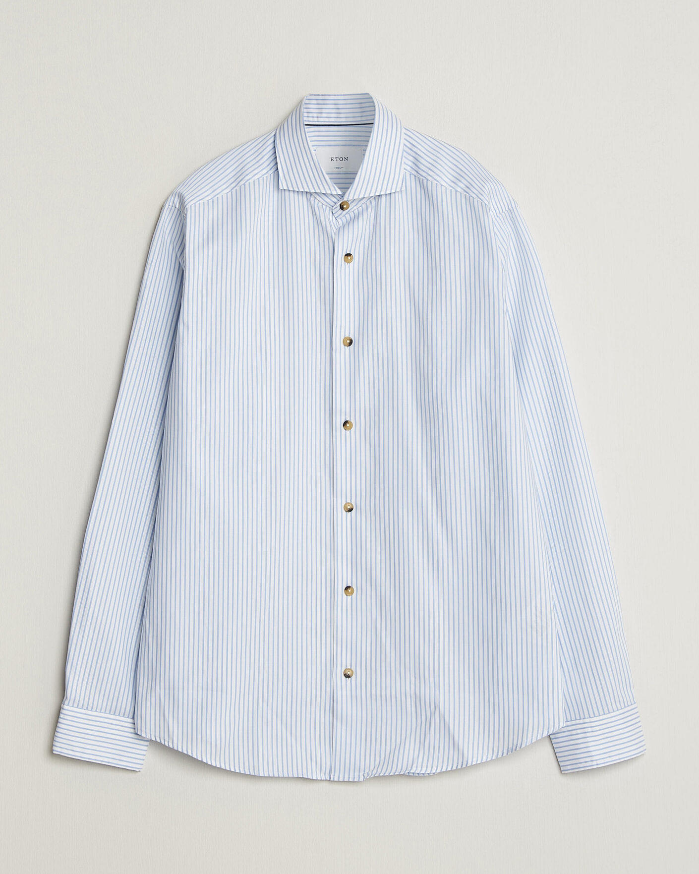 Heren | Overhemden | Eton | Casual Fit Signature Oxford Striped Shirt Light Blue