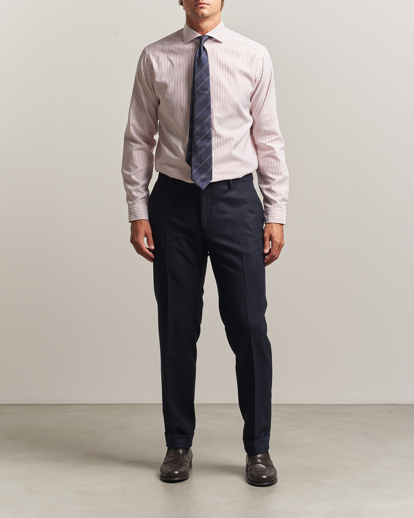 Heren | Overhemden | Eton | Casual Fit Signature Oxford Striped Shirt Orange