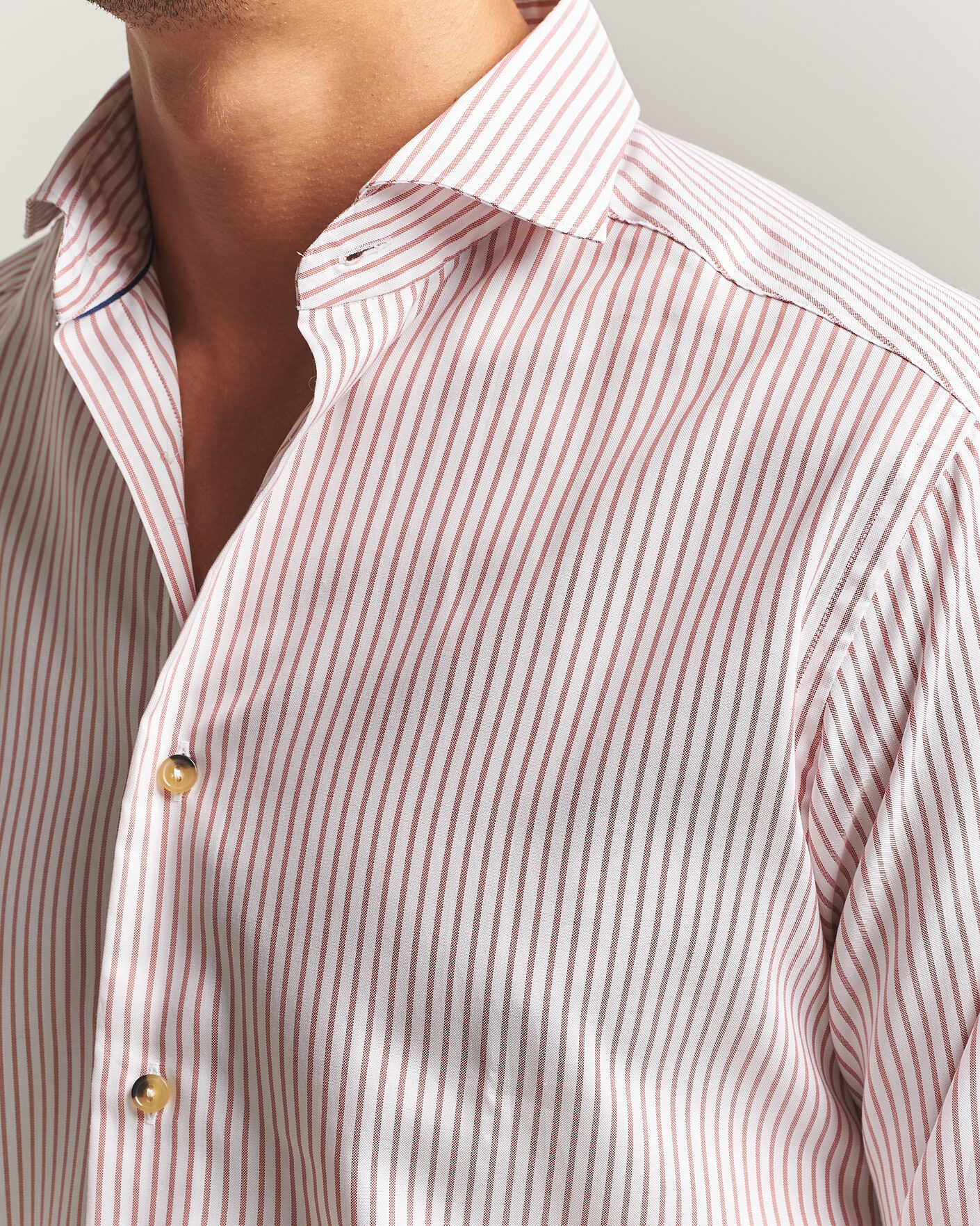 Heren | Overhemden | Eton | Casual Fit Signature Oxford Striped Shirt Orange