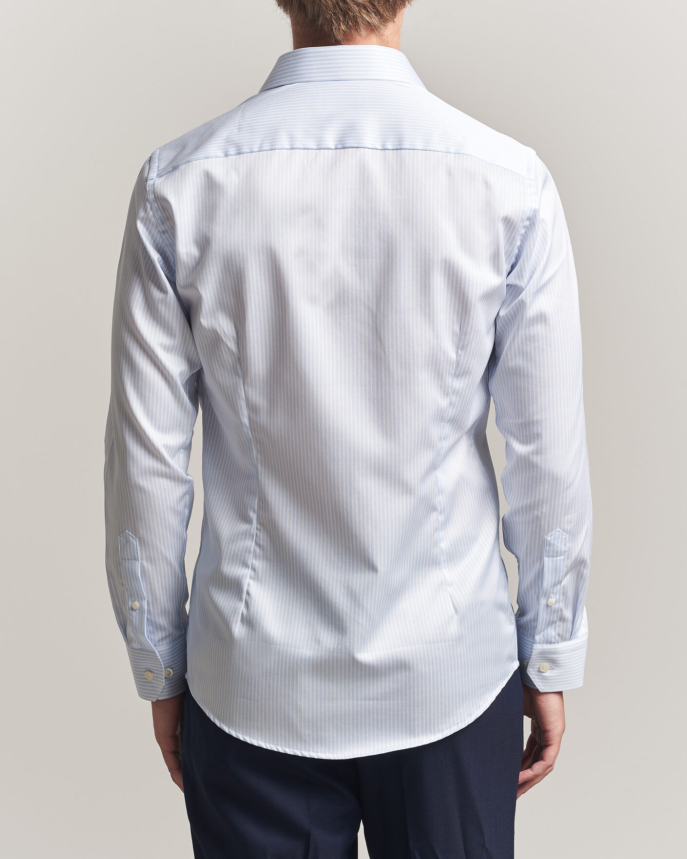 Heren | Overhemden | Eton | Slim Fit Signature Twill Striped Shirt Light Blue