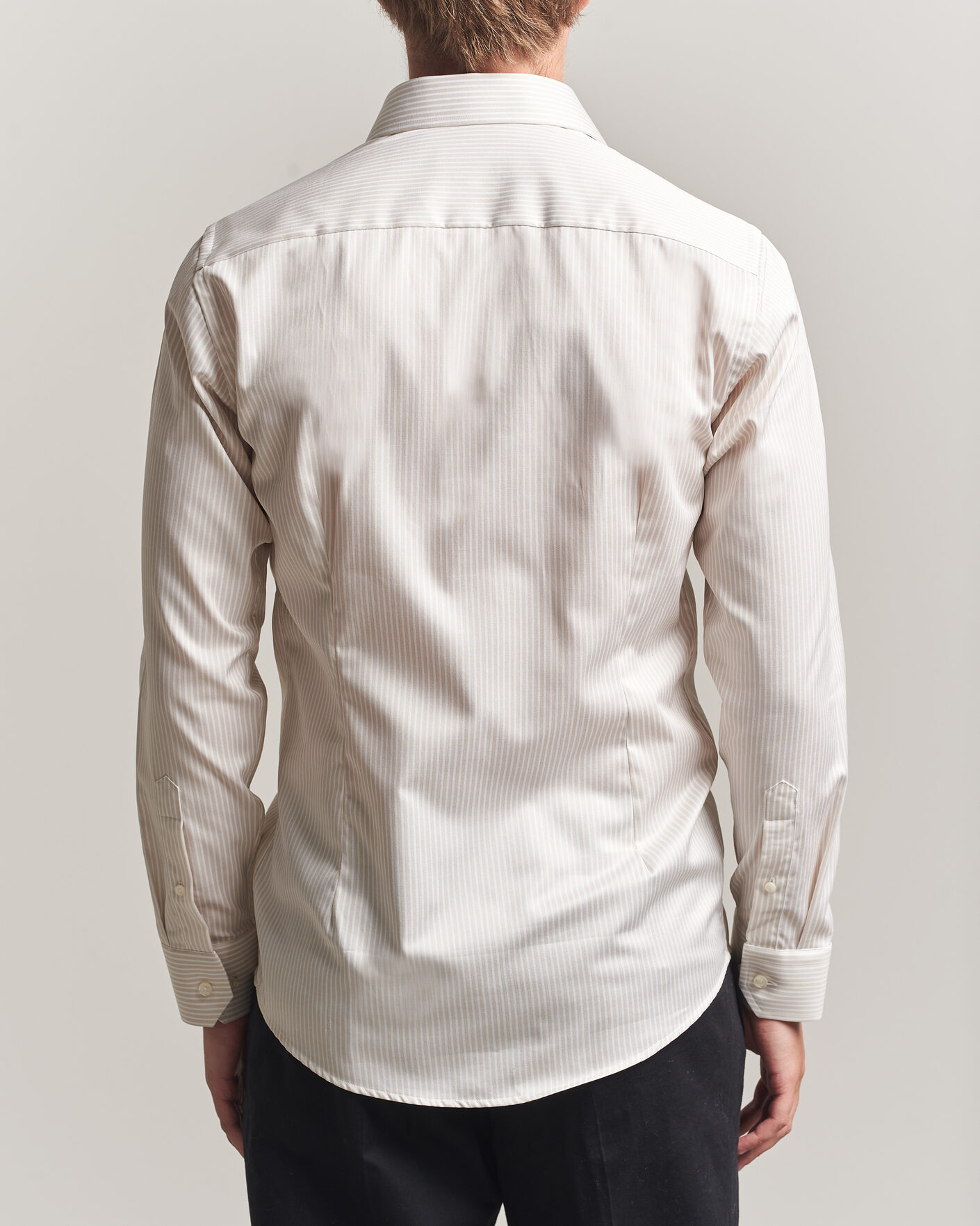 Heren | Overhemden | Eton | Slim Fit Signature Twill Striped Shirt Beige