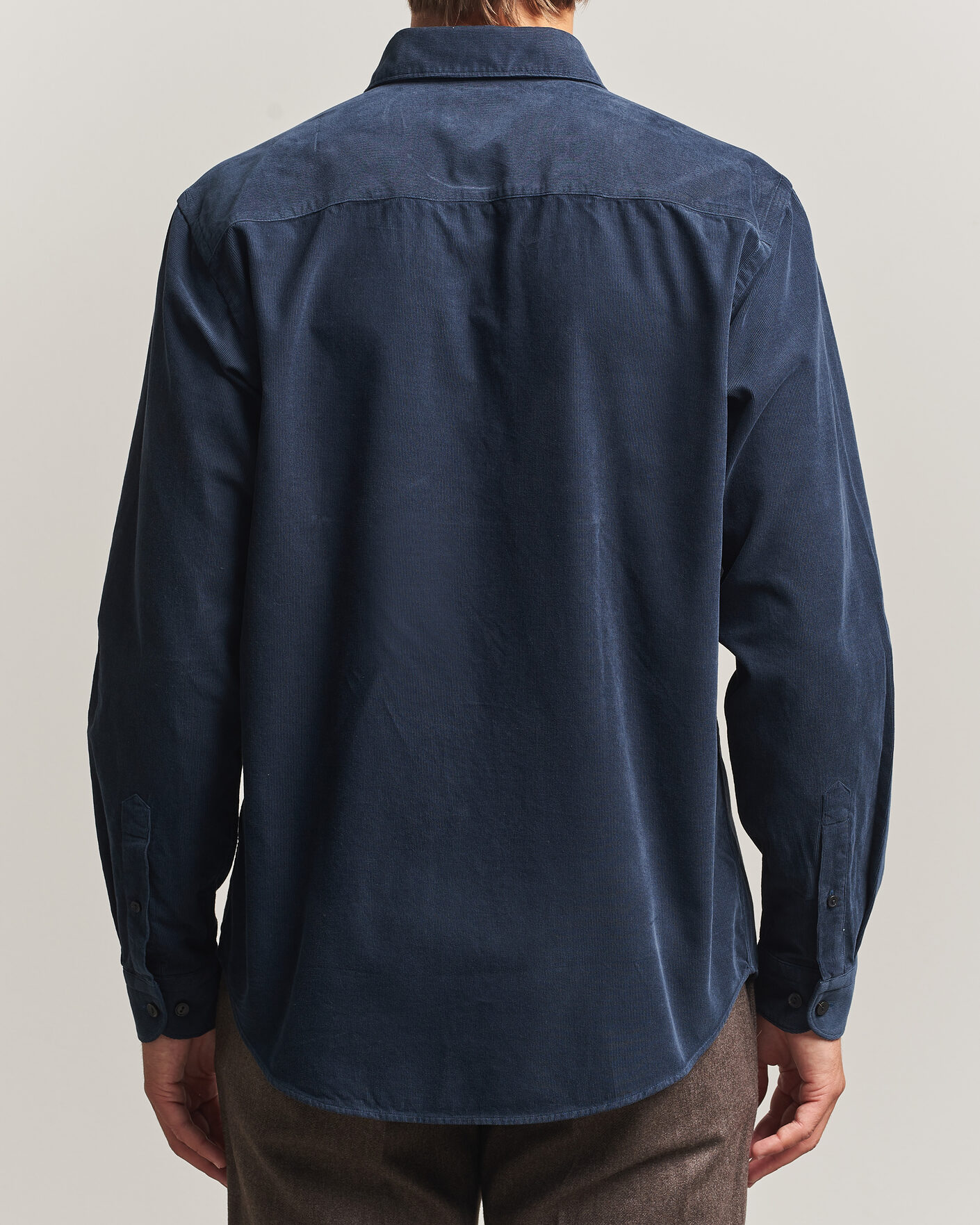 Heren | Overhemden | Eton | Casual Fit Corduroy Shirt Navy Blue