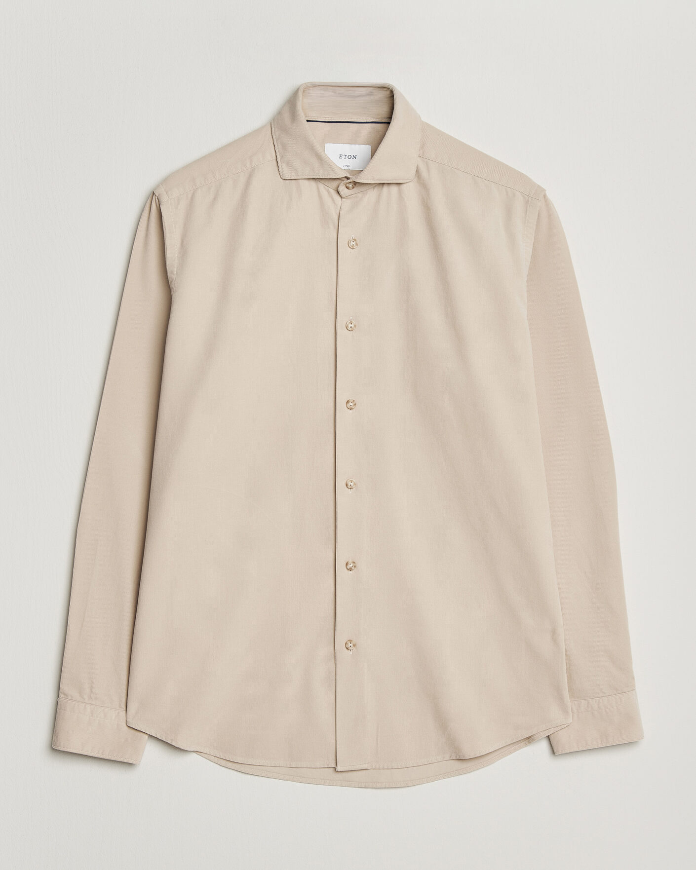 Heren | Overhemden | Eton | Casual Fit Corduroy Shirt Beige