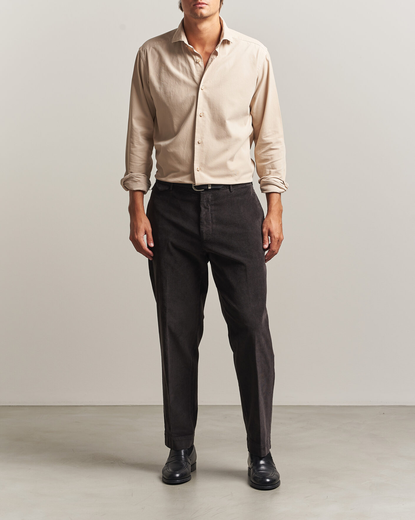 Heren | Overhemden | Eton | Casual Fit Corduroy Shirt Beige