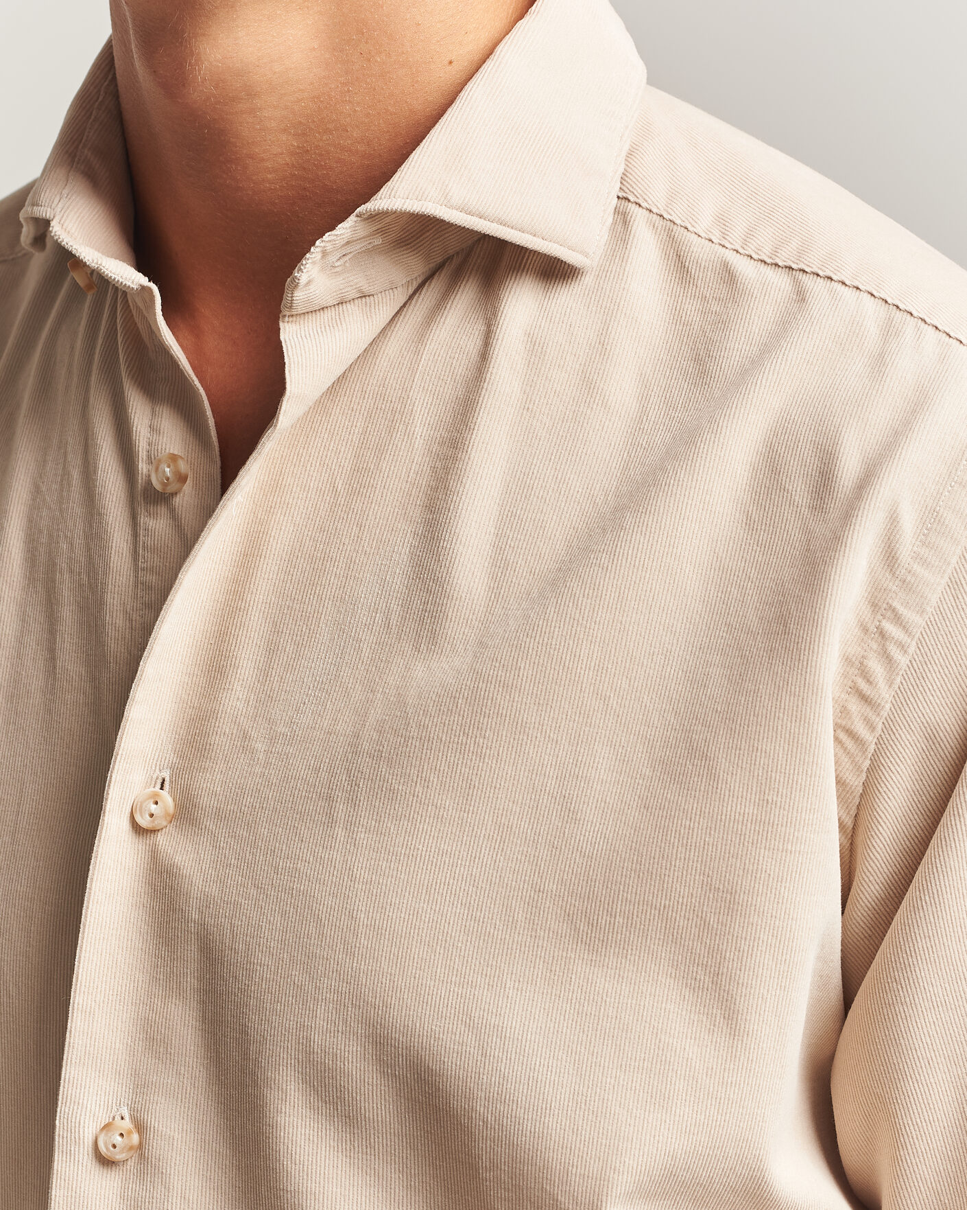 Heren | Overhemden | Eton | Casual Fit Corduroy Shirt Beige