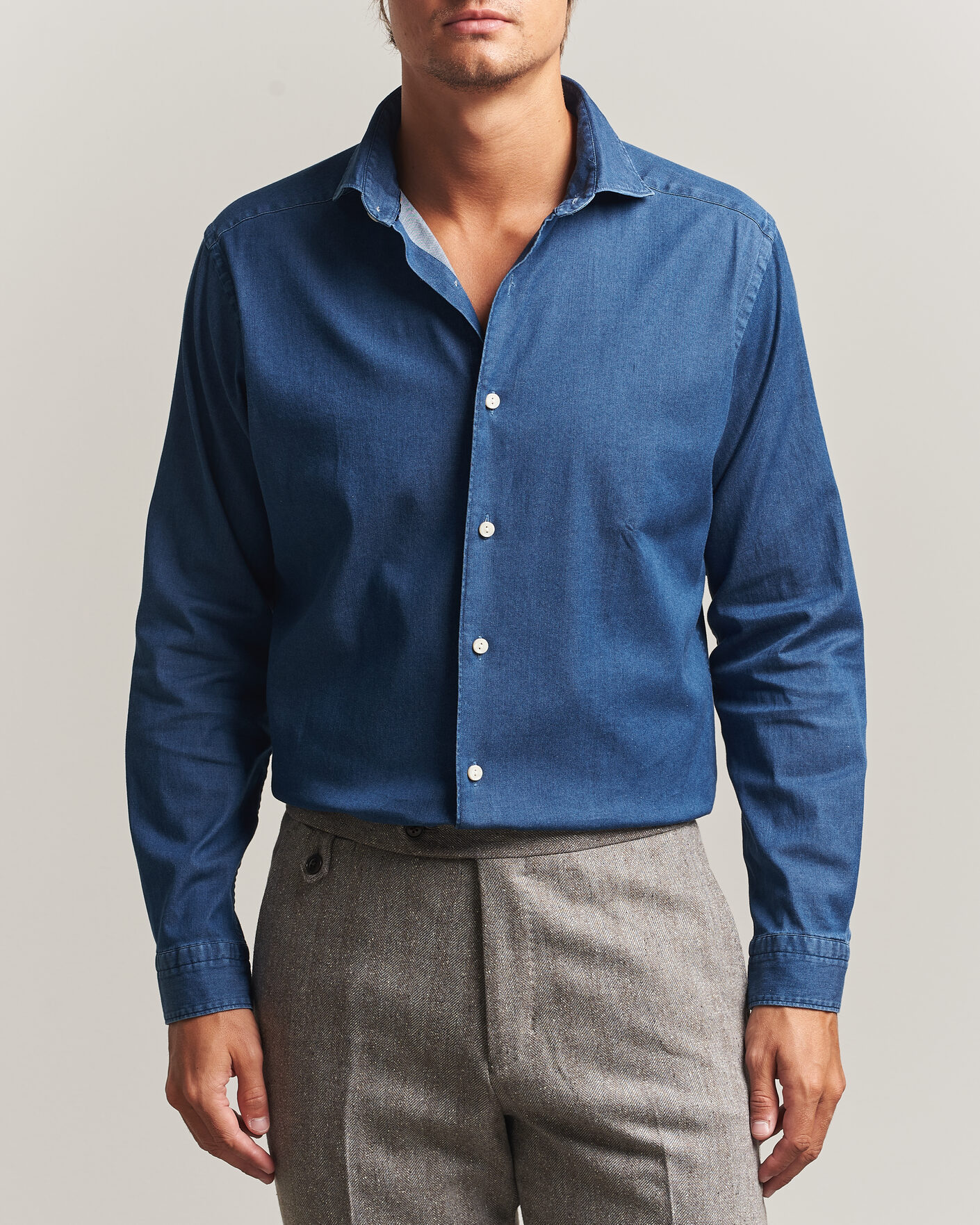 Heren | Overhemden | Eton | Casual Fit Denim Shirt Dark Wash