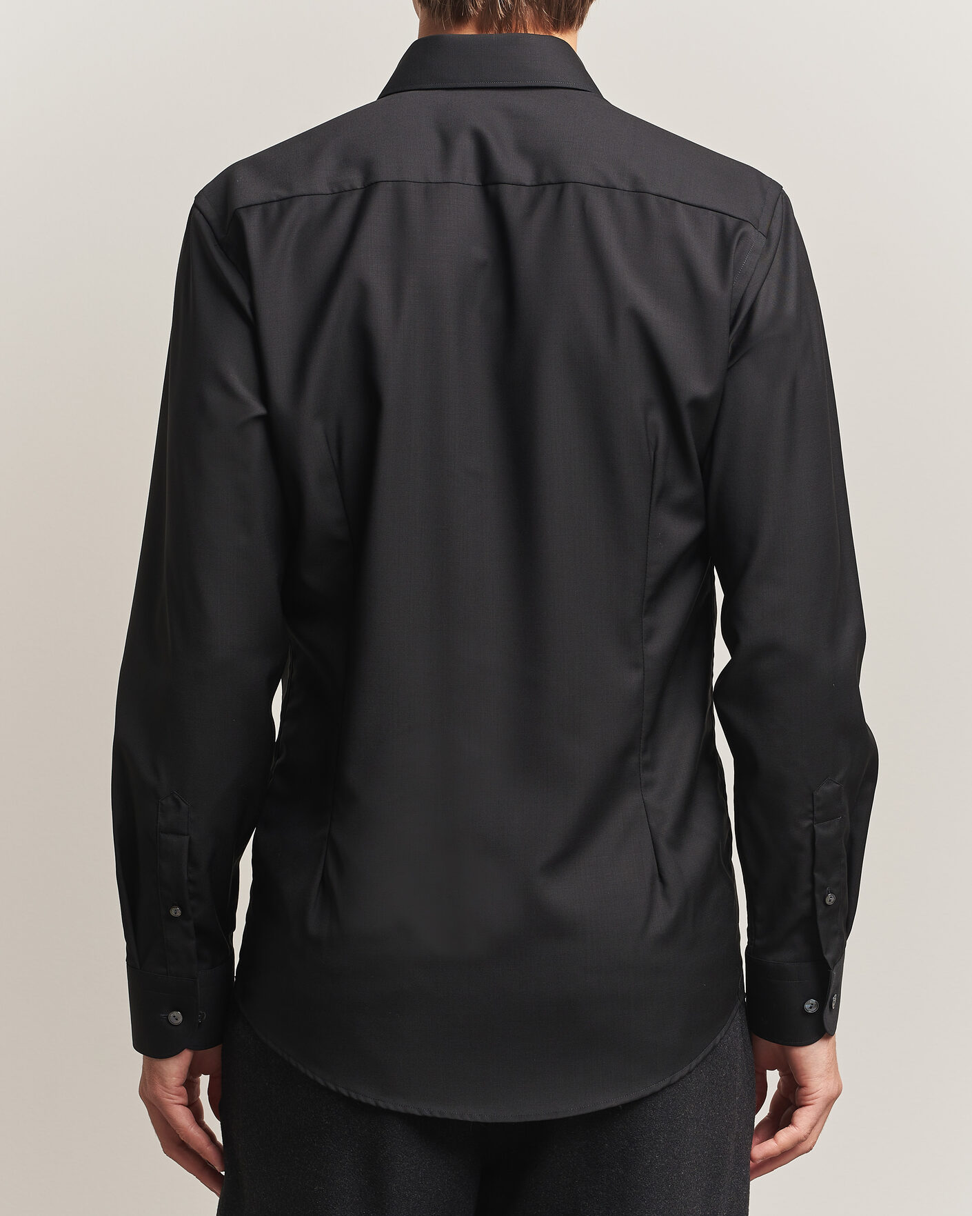 Heren | Overhemden | Eton | Slim Fit Merino Shirt Black