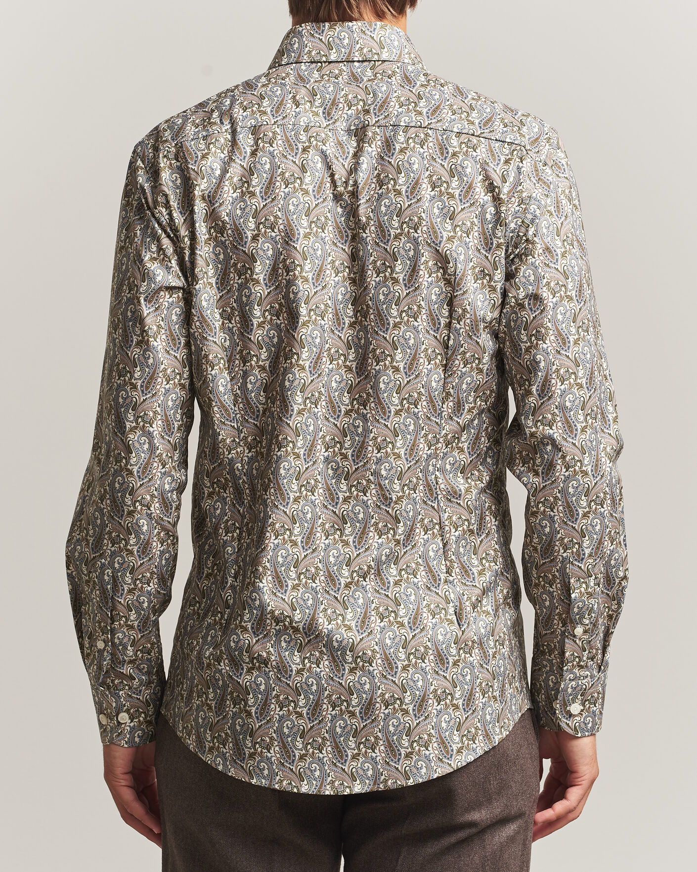 Heren | Overhemden | Eton | Slim Fit Signature Twill Printed Shirt Green Multi