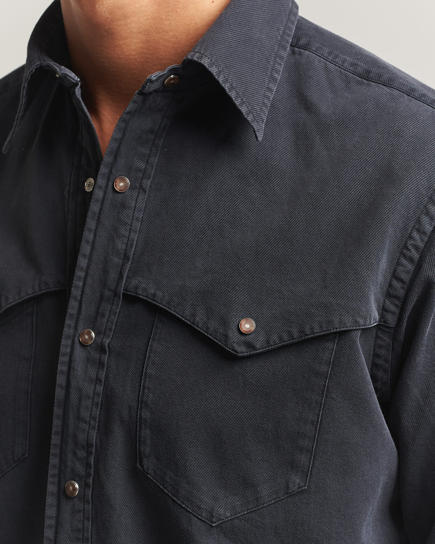 Heren | Overhemden | Eton | Indigo Western Shirt Black