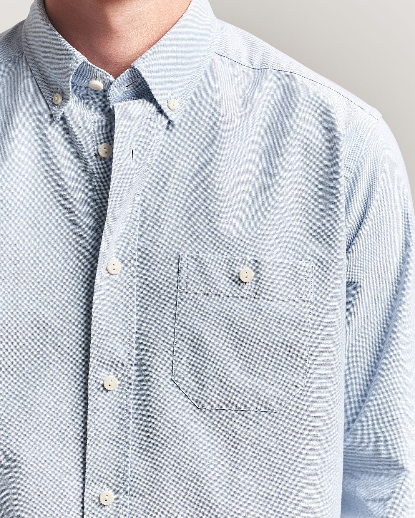 Heren | Overhemden | Eton | Regular Fit Ivy Oxford Shirt Light Blue