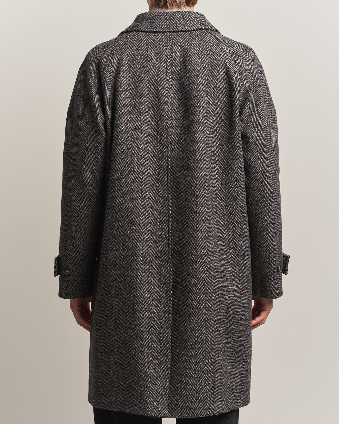 Heren | Jassen | Eton | Wool/Cashmere Herringbone Raglan Coat Dark Brown