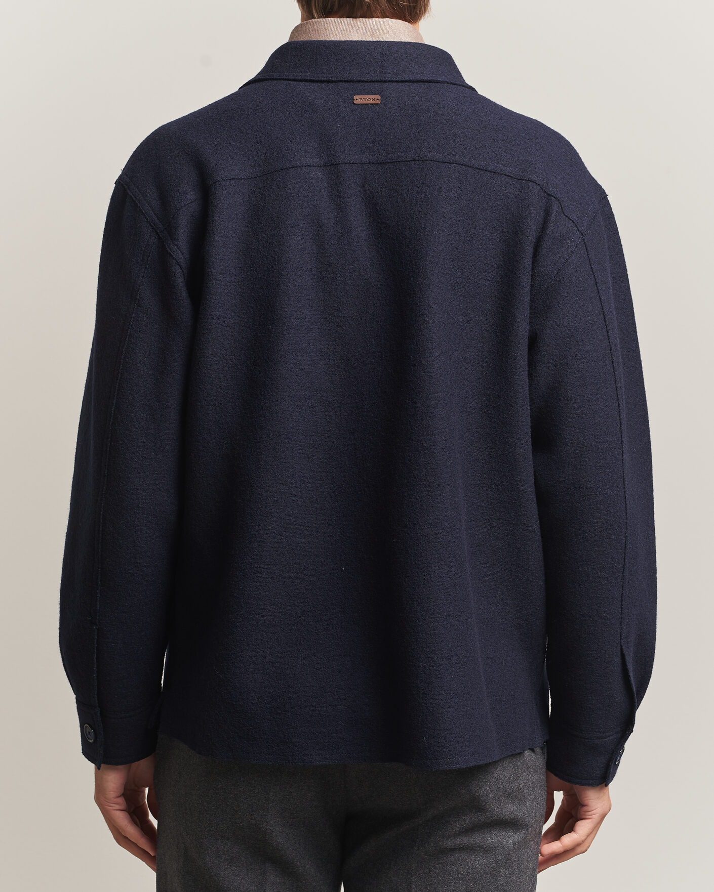 Heren | Jassen | Eton | Boiled Wool Shirt Jacket Navy Blue