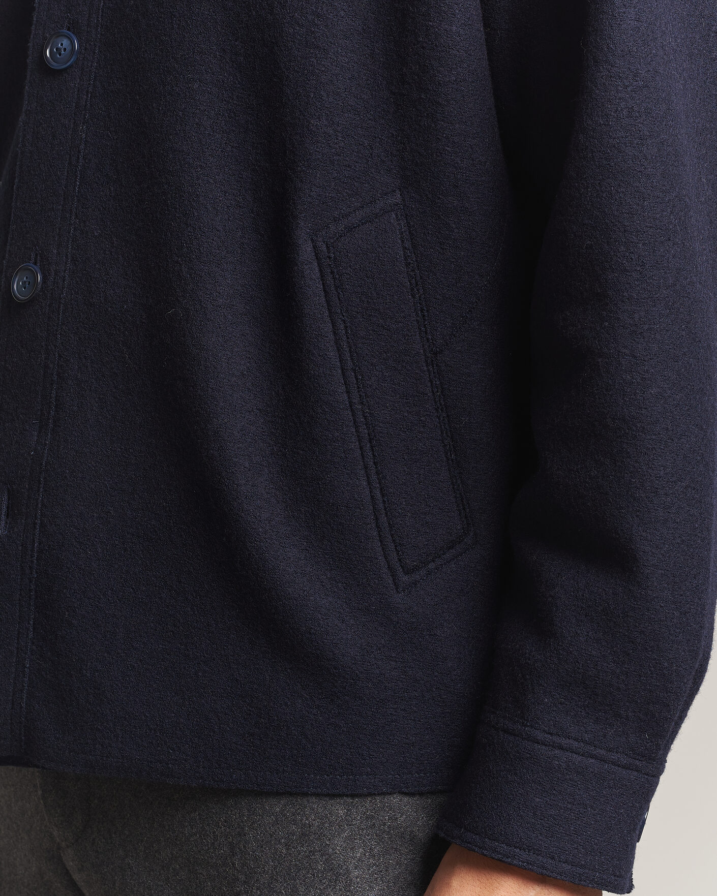 Heren | Jassen | Eton | Boiled Wool Shirt Jacket Navy Blue