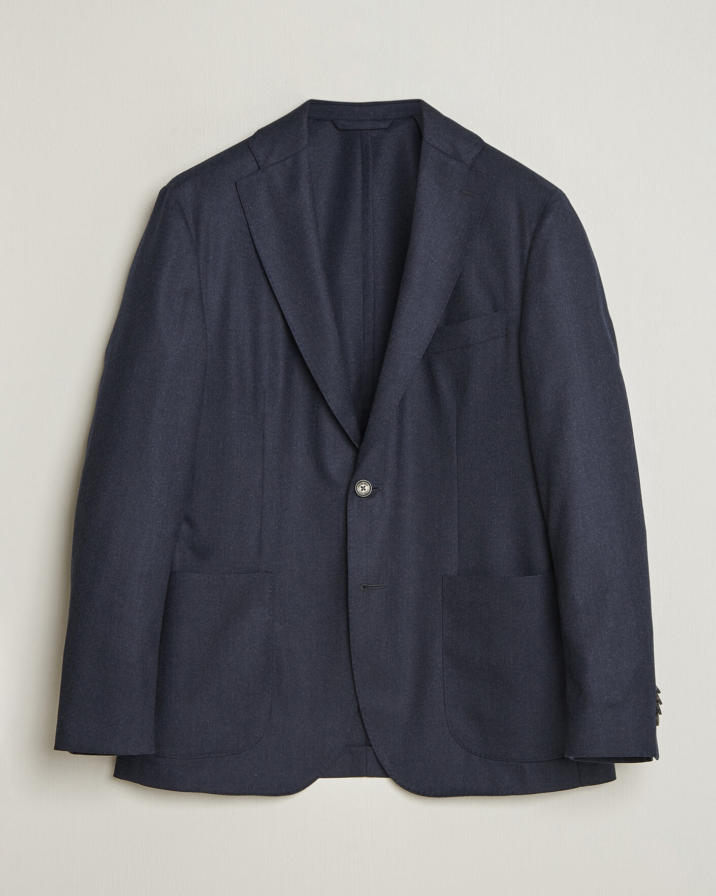 Heren | Blazers | Eton | Wool Flannel Soft Jacket Navy Blue