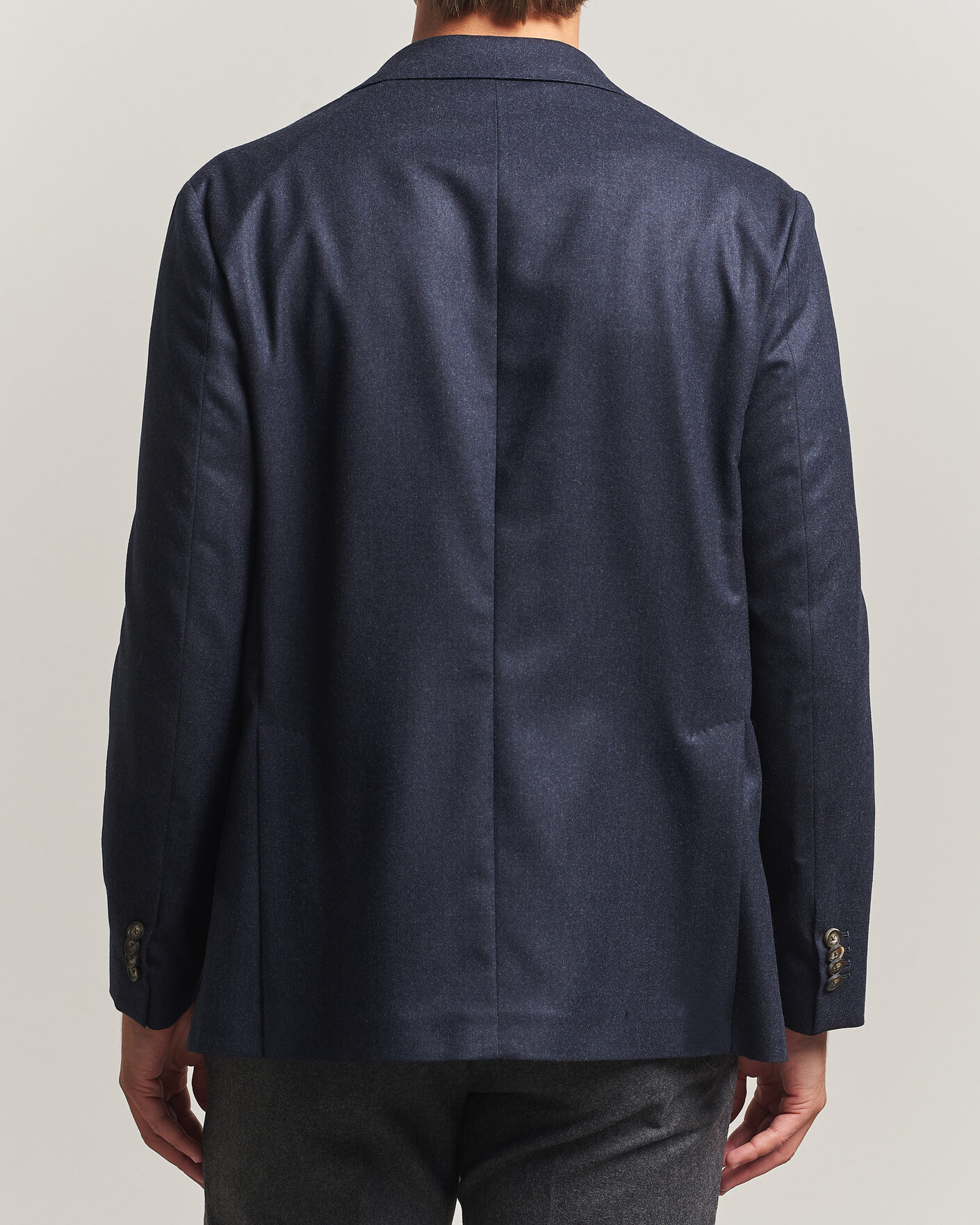 Heren | Blazers | Eton | Wool Flannel Soft Jacket Navy Blue