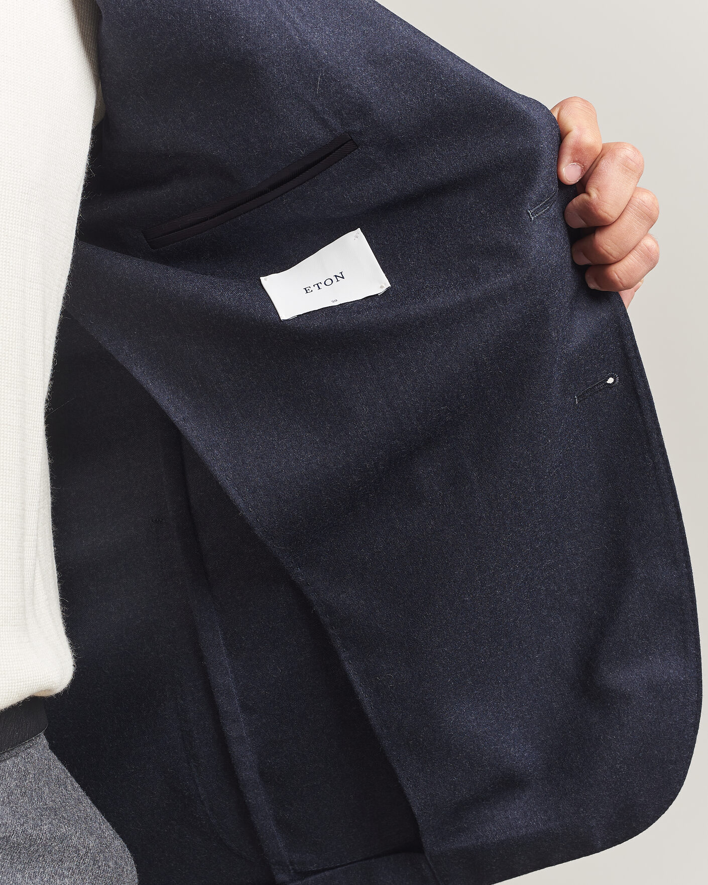 Heren | Blazers | Eton | Wool Flannel Soft Jacket Navy Blue