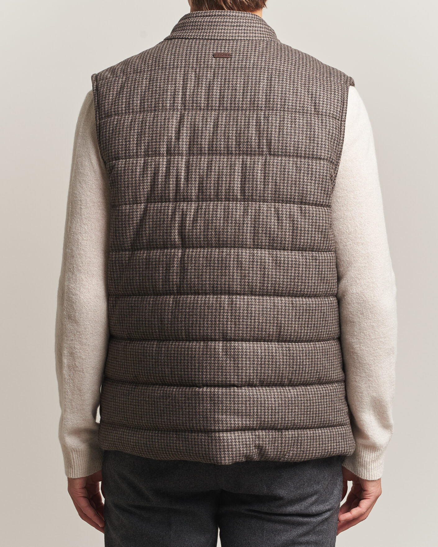 Heren | Gilets | Eton | Wool/Cashmere Padded Vest Brown