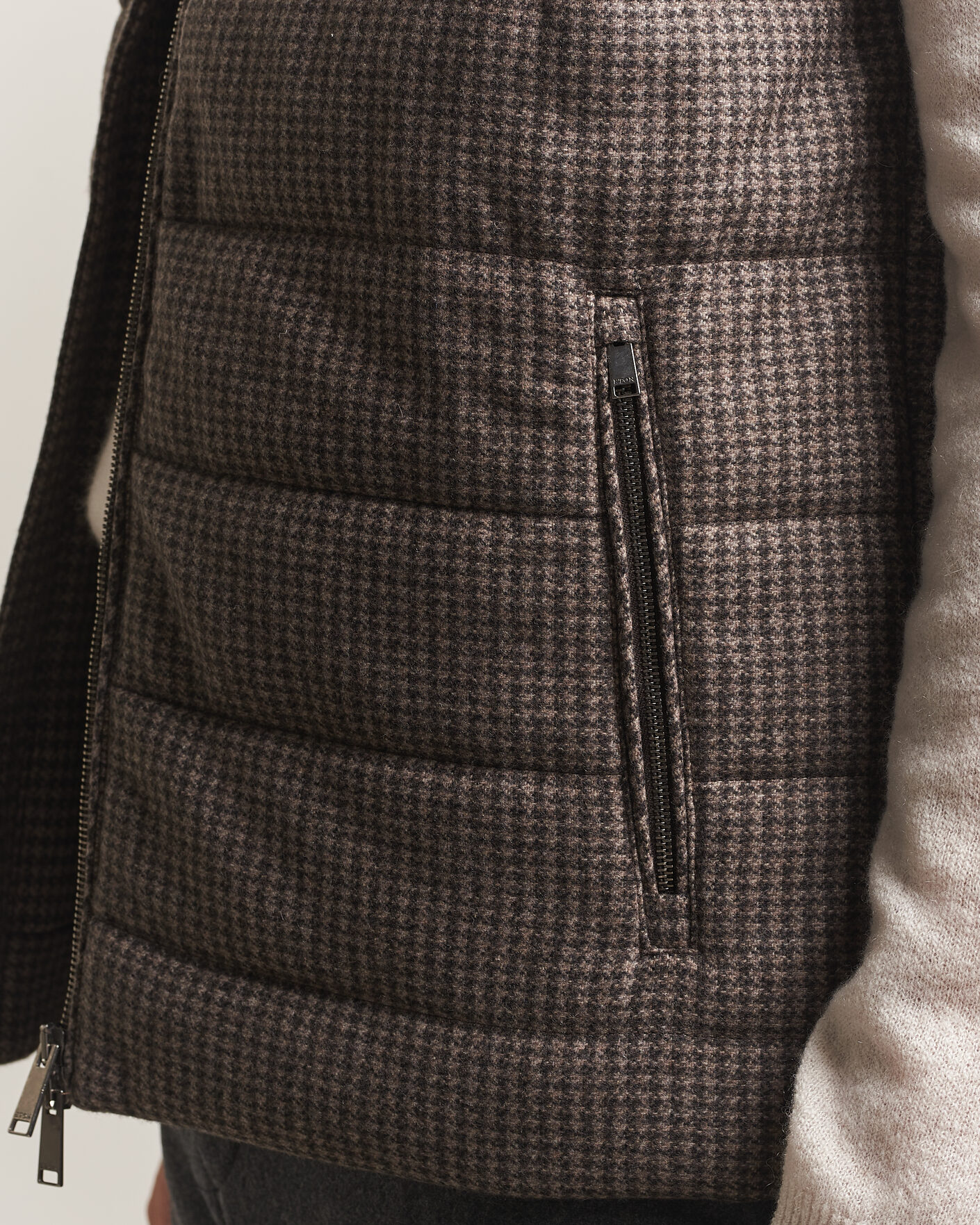 Heren | Gilets | Eton | Wool/Cashmere Padded Vest Brown