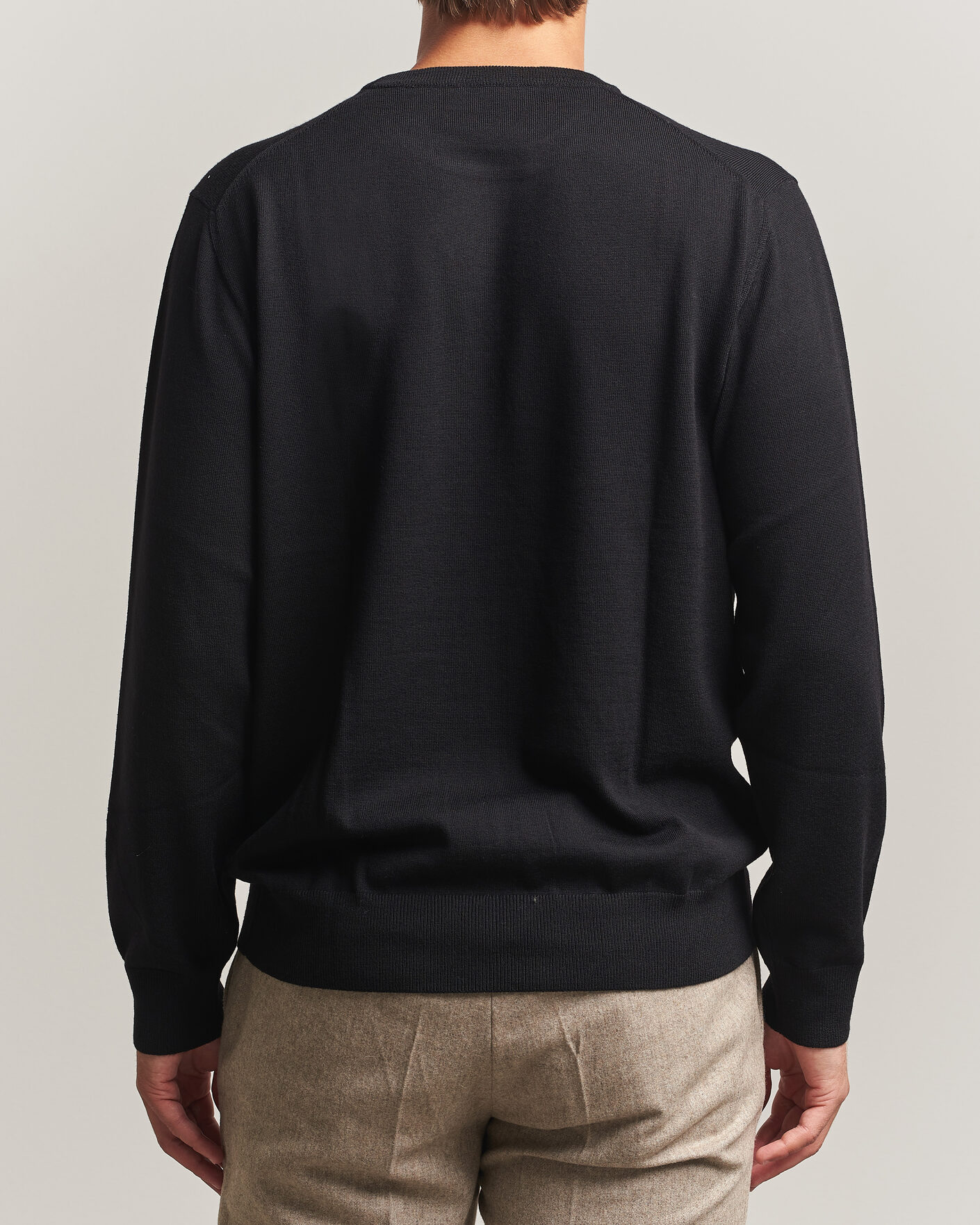 Heren | Truien | Eton | Merino Wool Knitted Crew Neck Black
