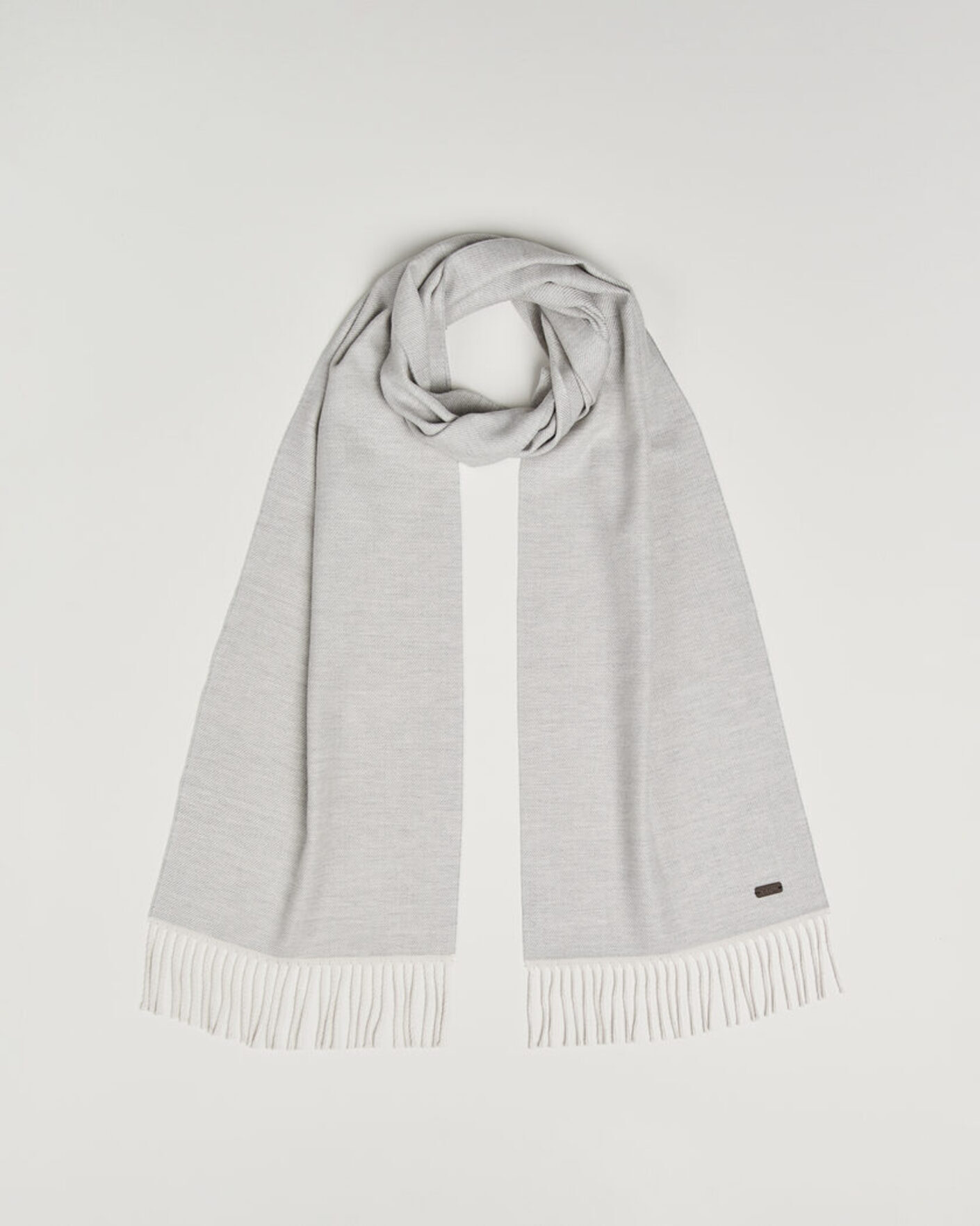 Heren | Sjaals | Eton | Twill Merino Wool Scarf Light Grey