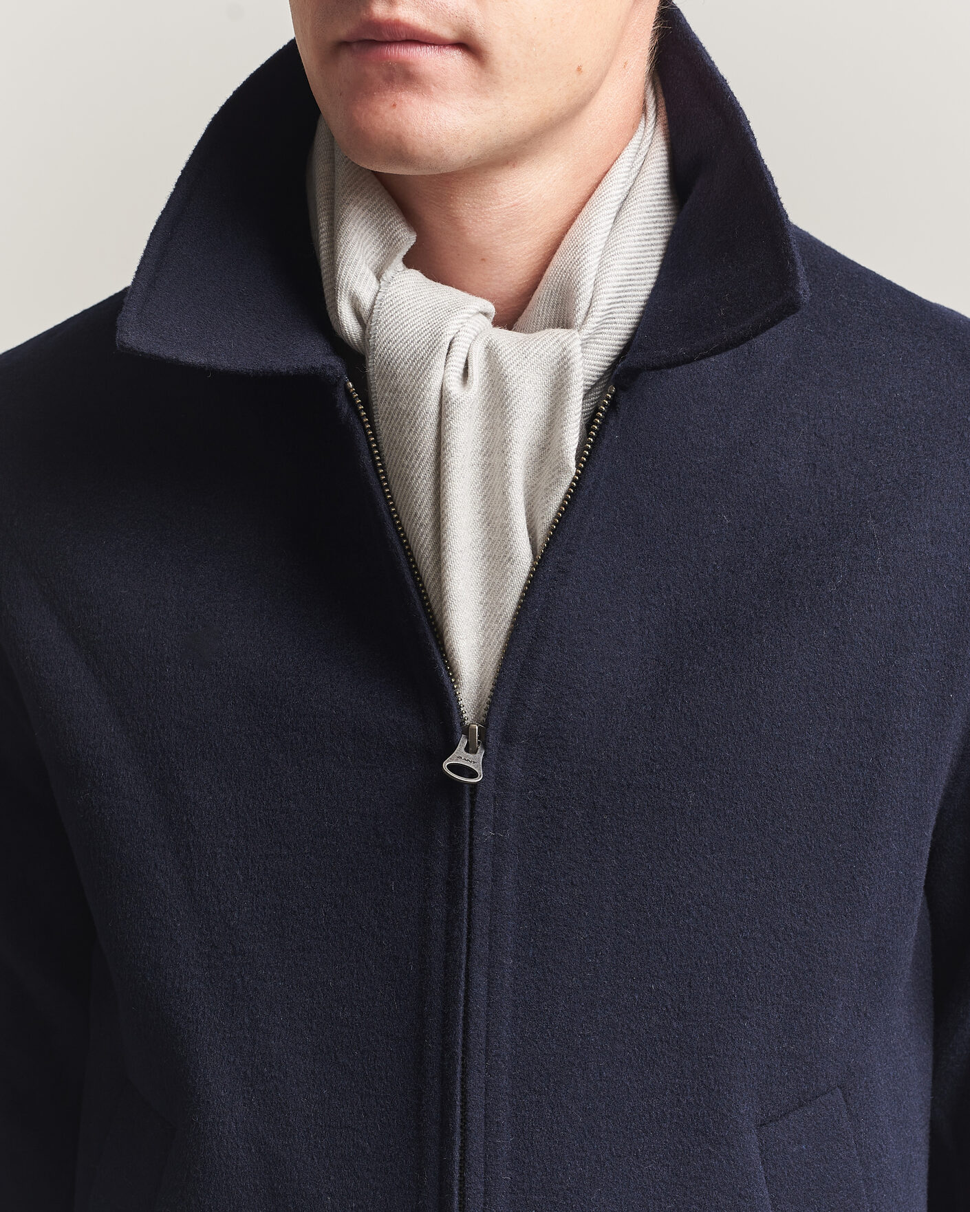 Heren | Sjaals | Eton | Twill Merino Wool Scarf Light Grey