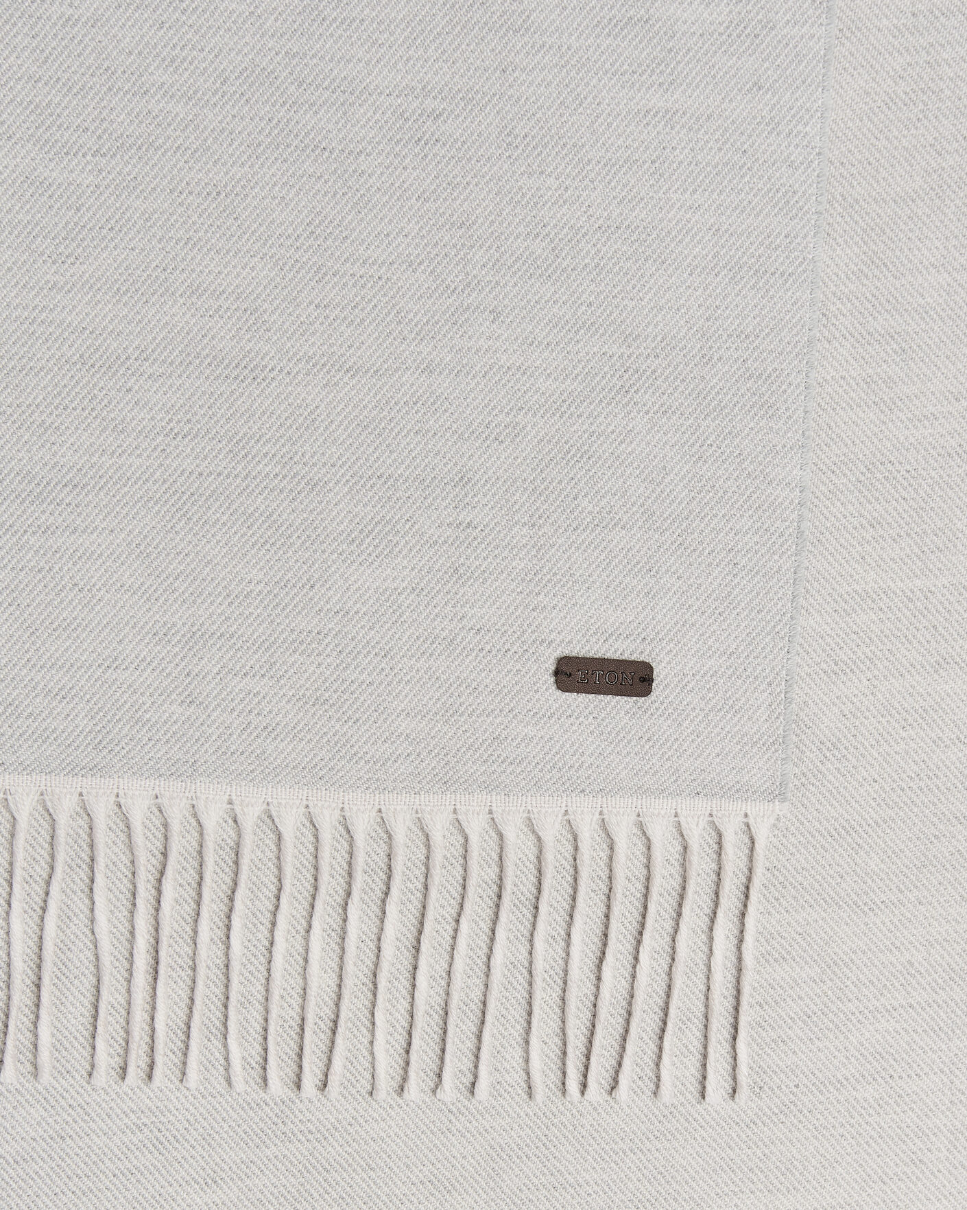 Heren | Sjaals | Eton | Twill Merino Wool Scarf Light Grey