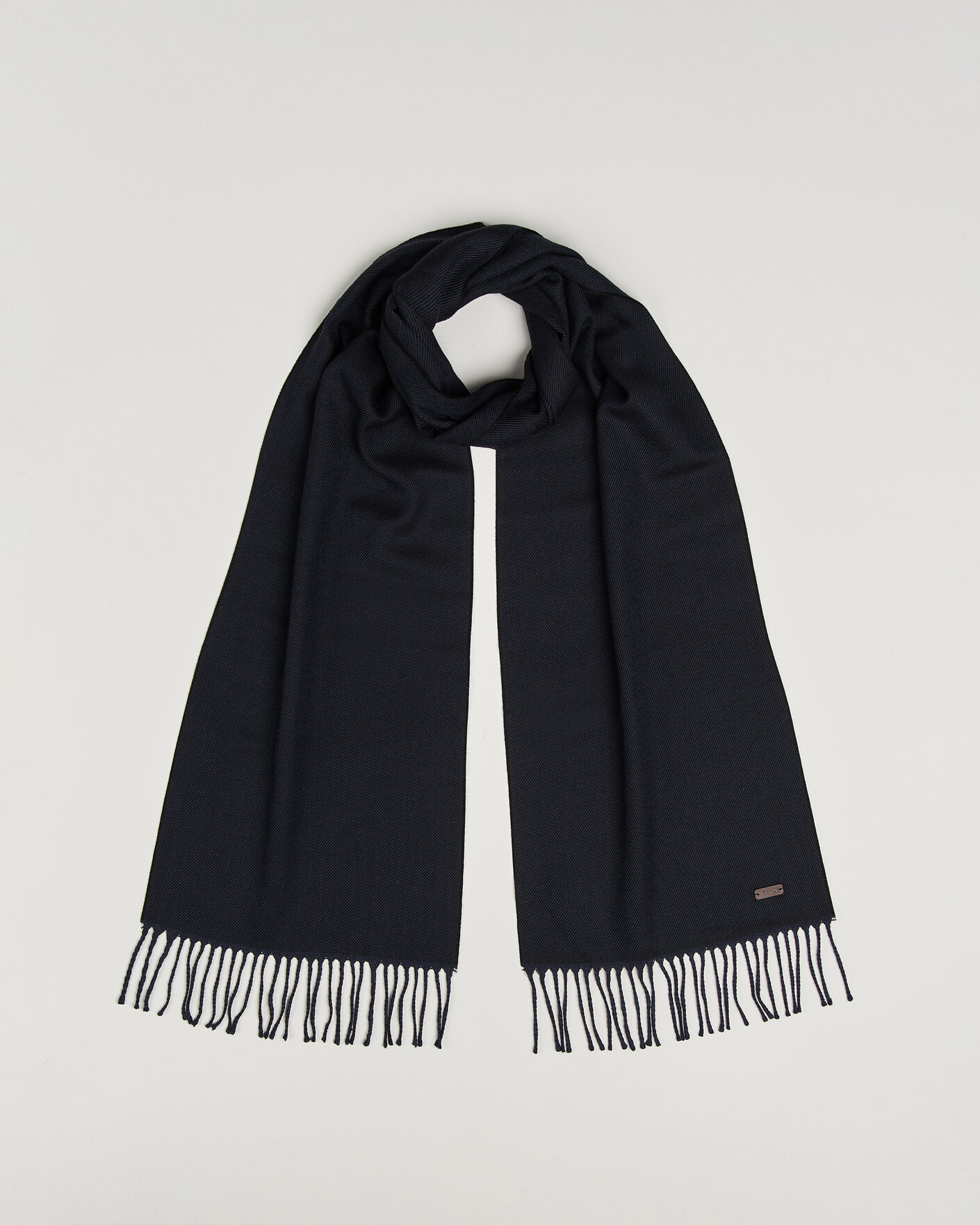 Heren | Sjaals | Eton | Twill Merino Wool Scarf Navy Blue